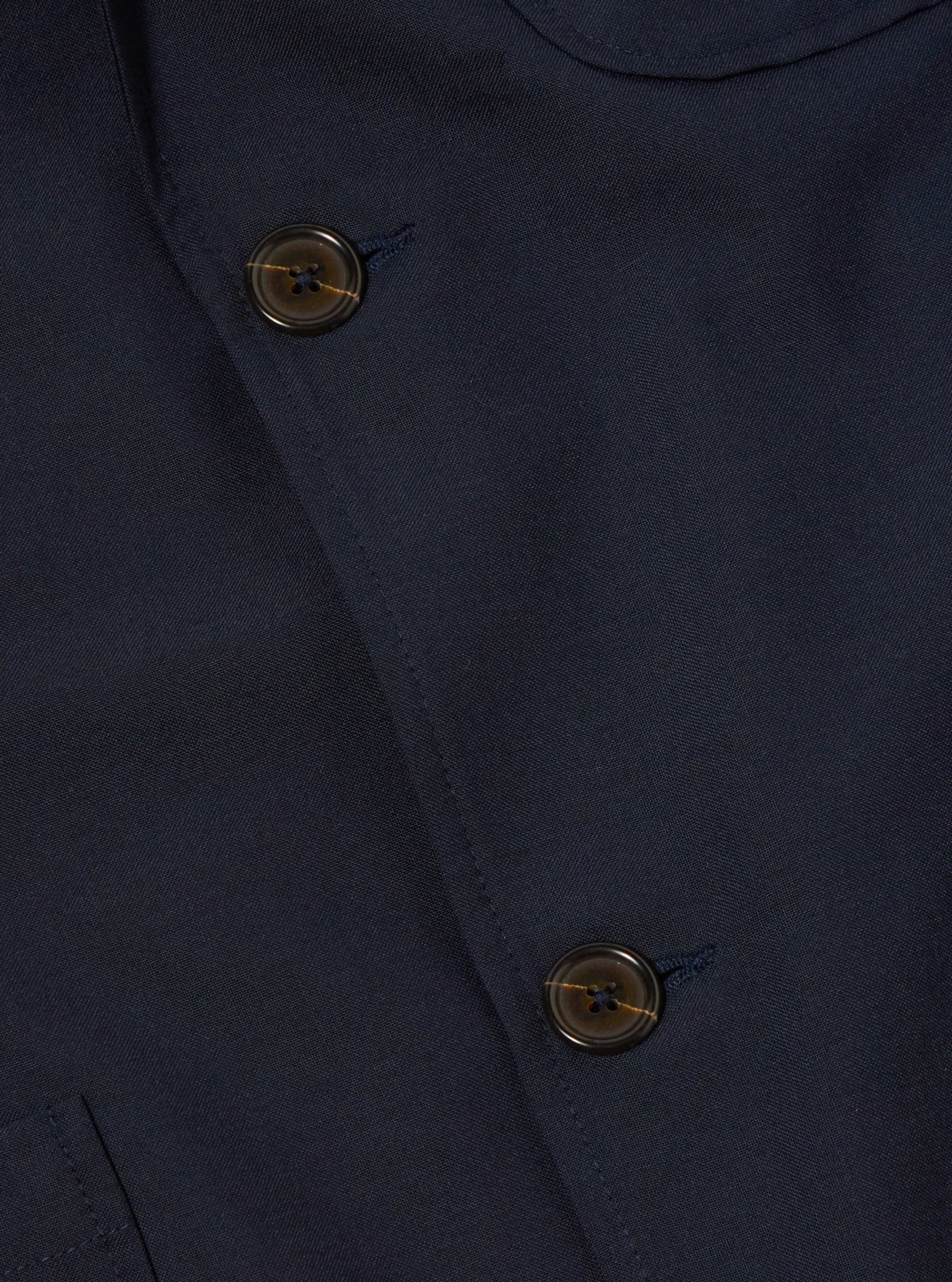 Navy Tropical Suiting Two Button Jacket