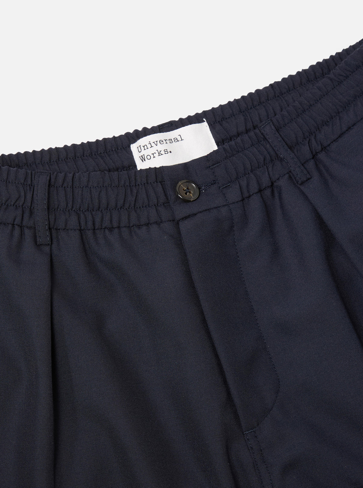 Navy Tropical Suiting Pleated Track Pant
