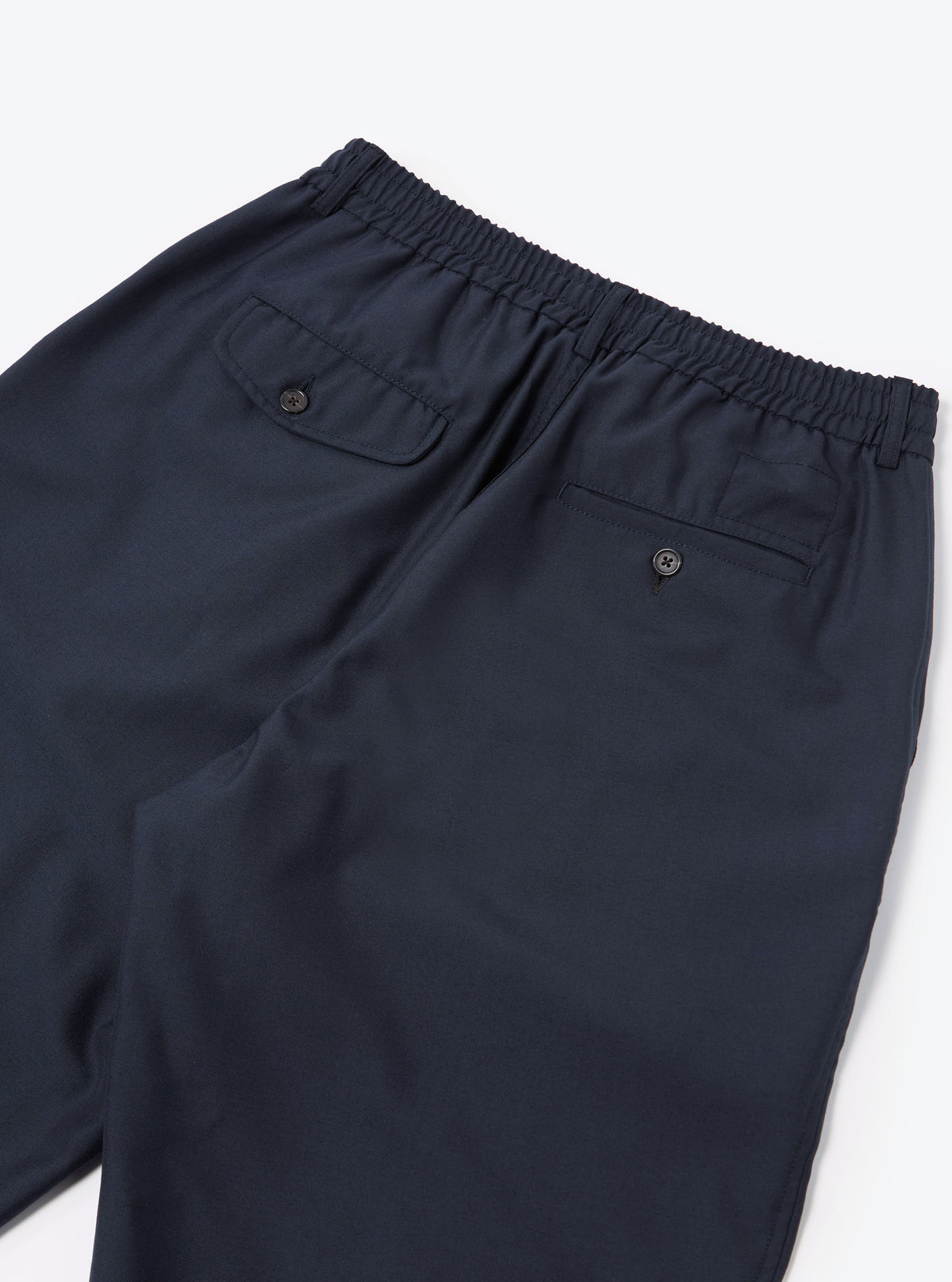 Navy Tropical Suiting Pleated Track Pant
