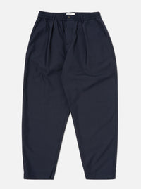 Navy Tropical Suiting Pleated Track Pant