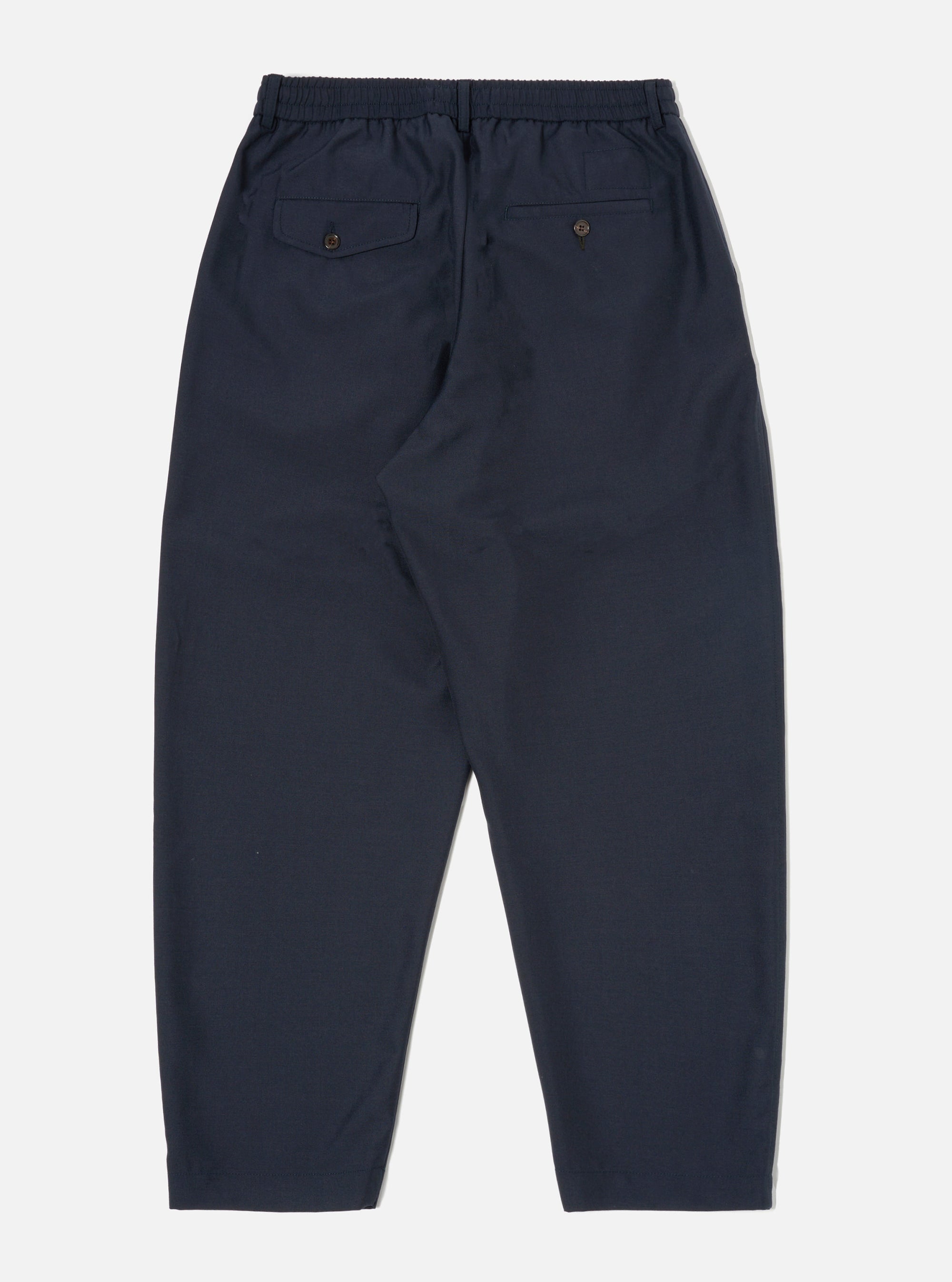Navy Tropical Suiting Pleated Track Pant