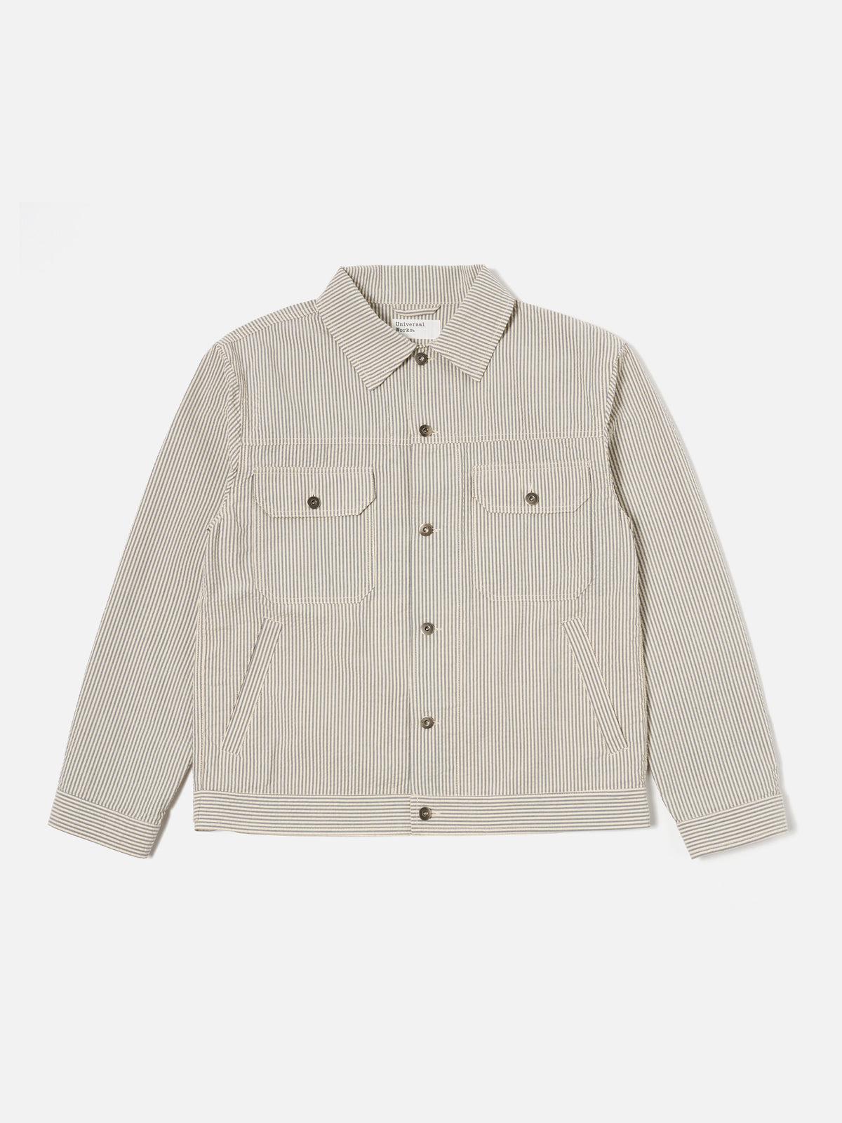 Grey Derby Stripe Trucker Jacket