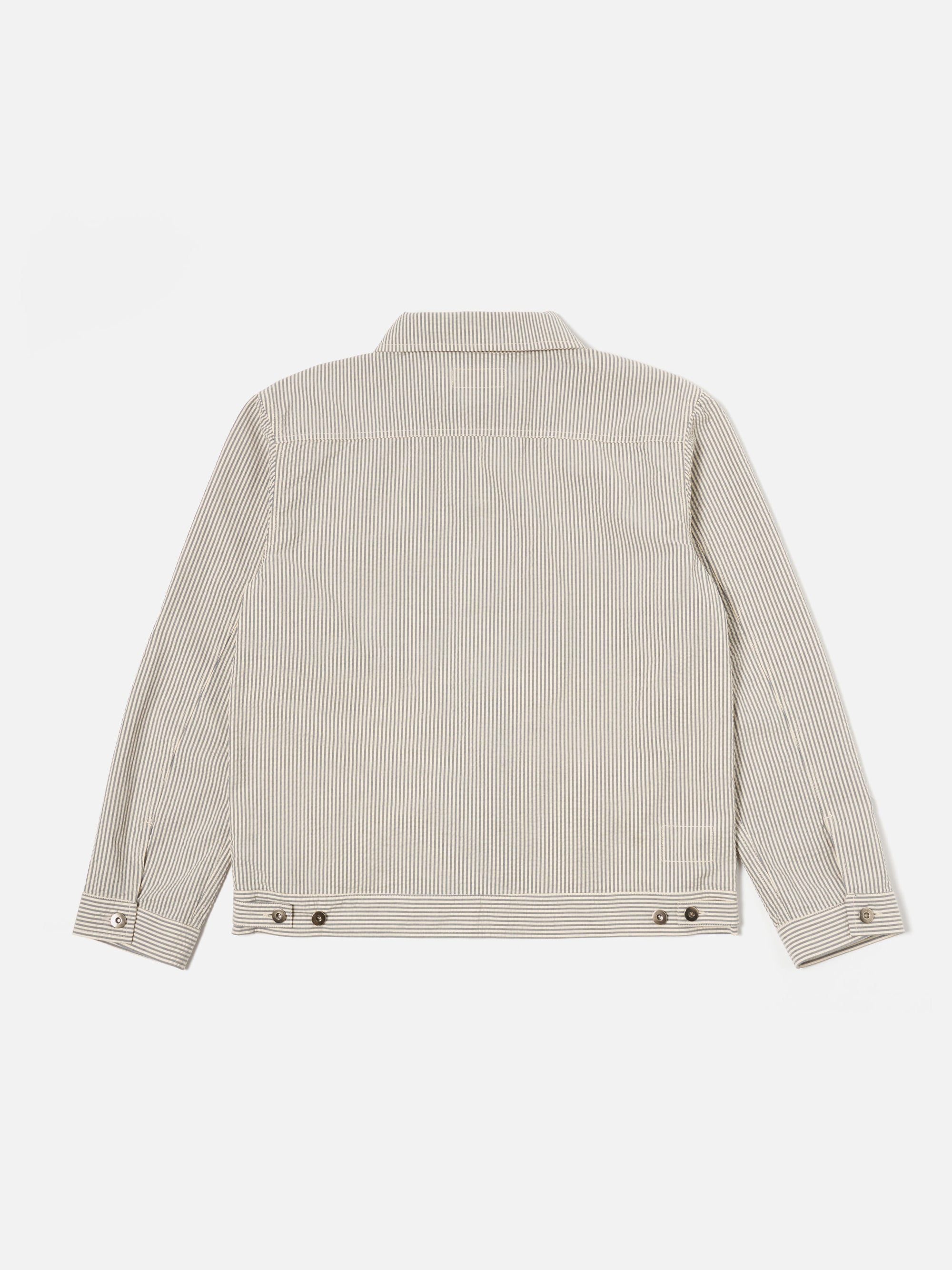 Grey Derby Stripe Trucker Jacket