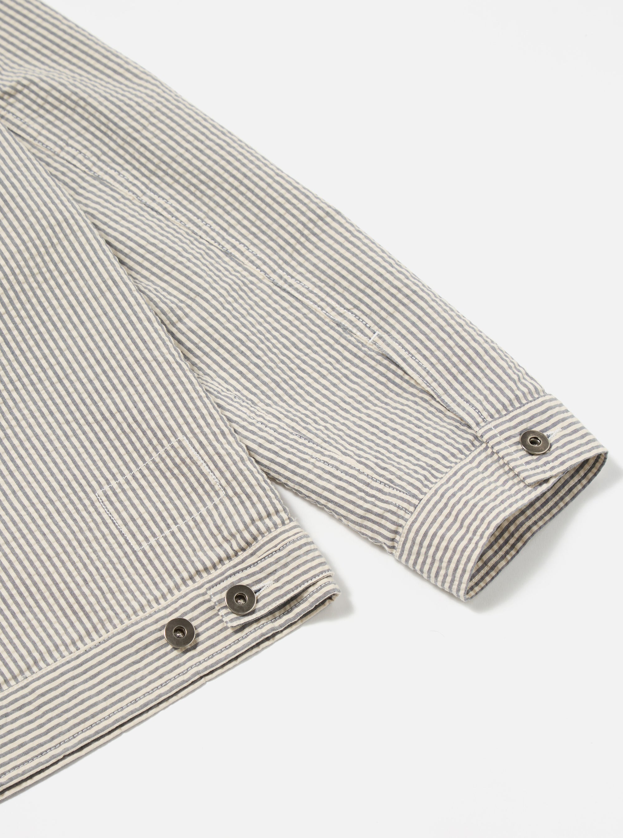 Grey Derby Stripe Trucker Jacket