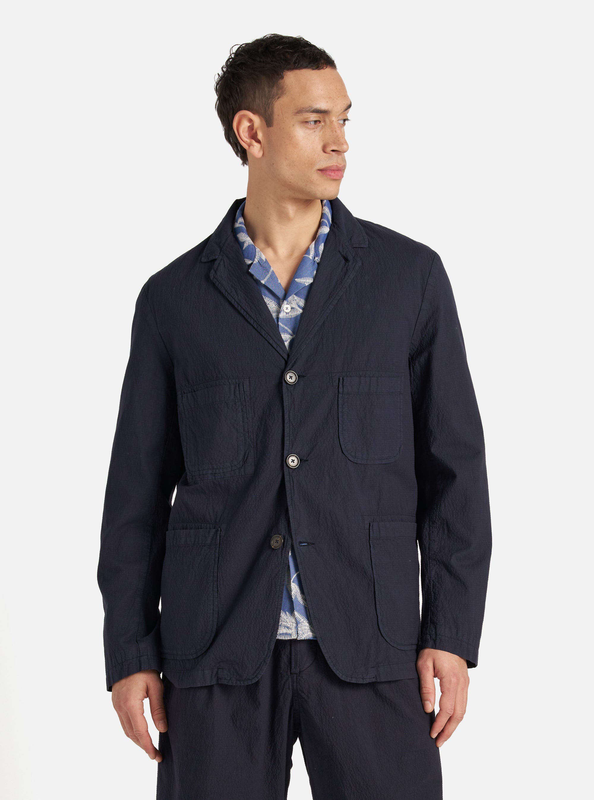 Navy Seersucker II Five Pocket Jacket