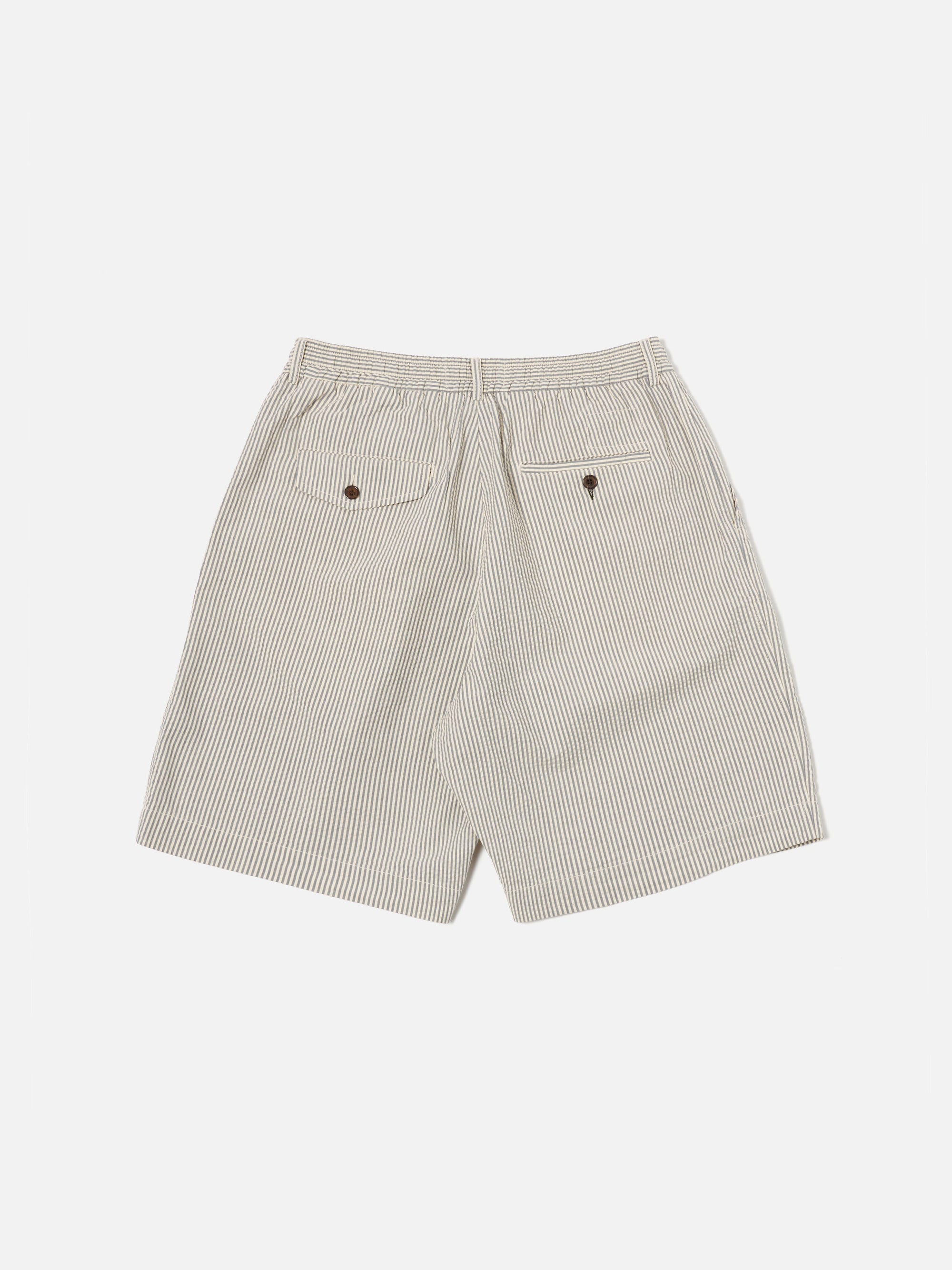 Grey Derby Stripe Pleated Track Short