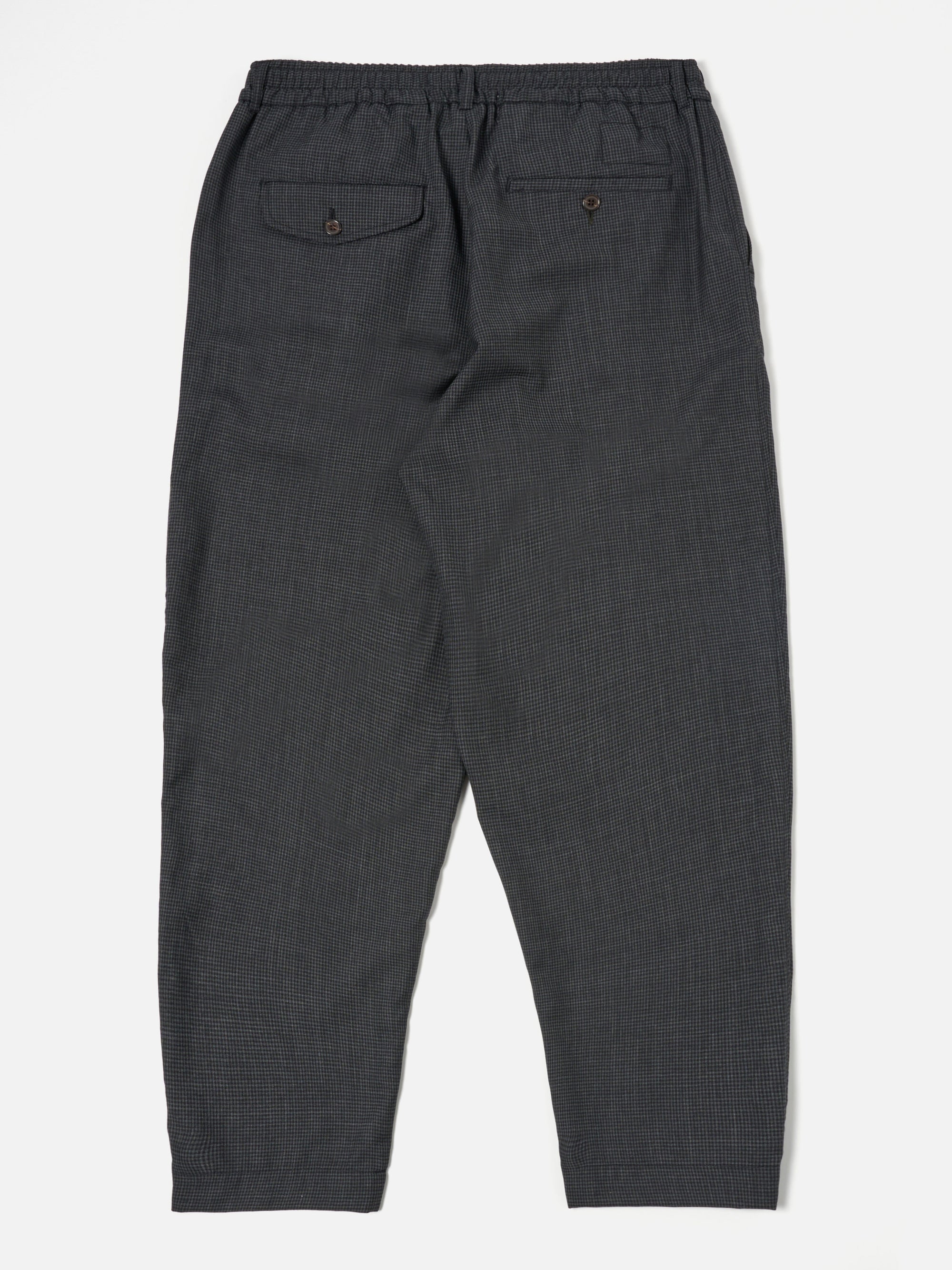 Black Mini Check Pleated Track Pant