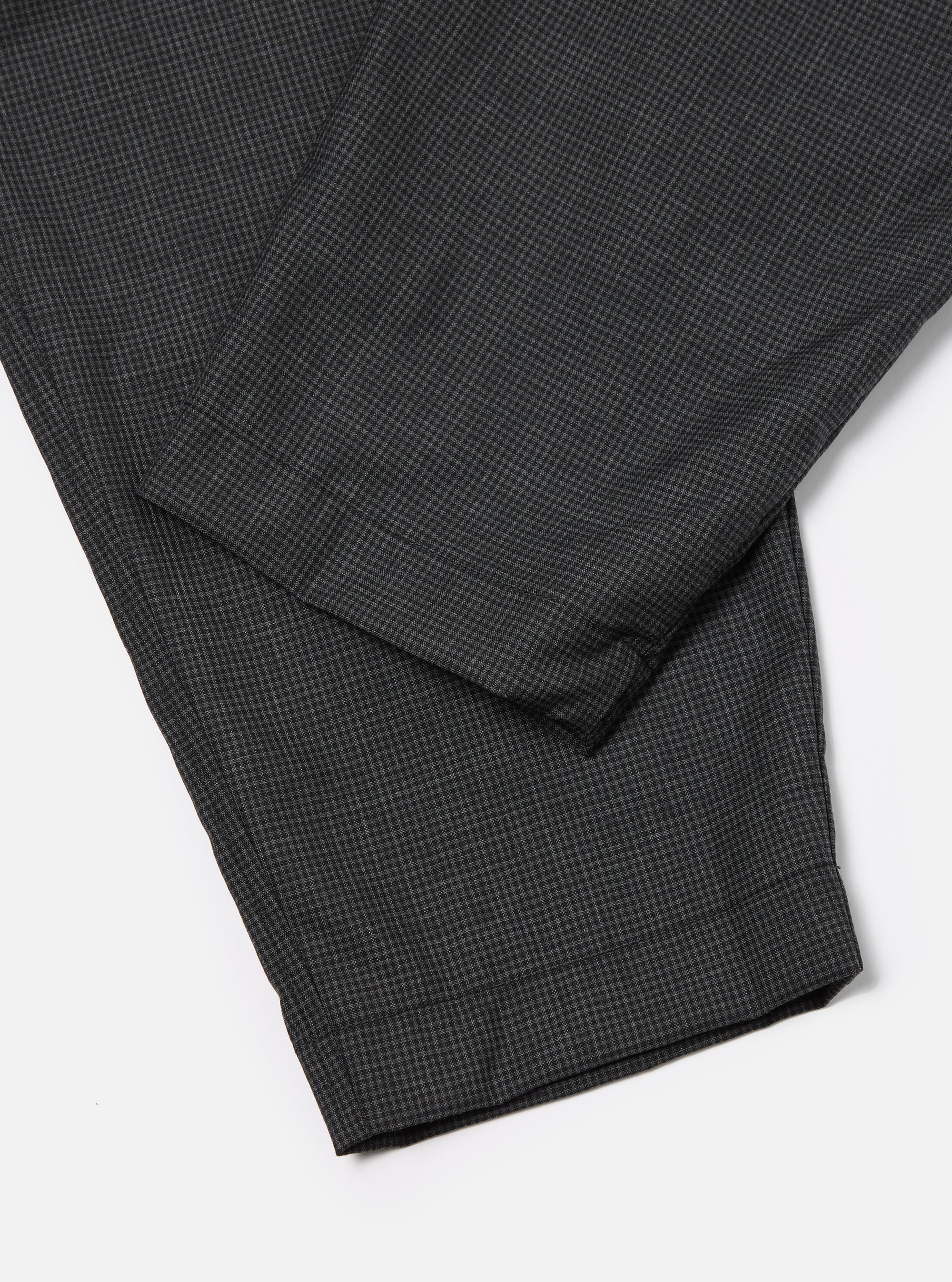 Black Mini Check Pleated Track Pant