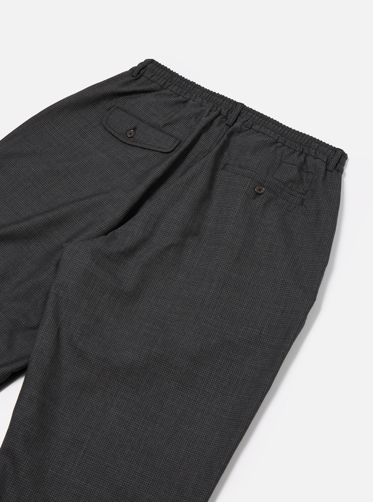 Black Mini Check Pleated Track Pant