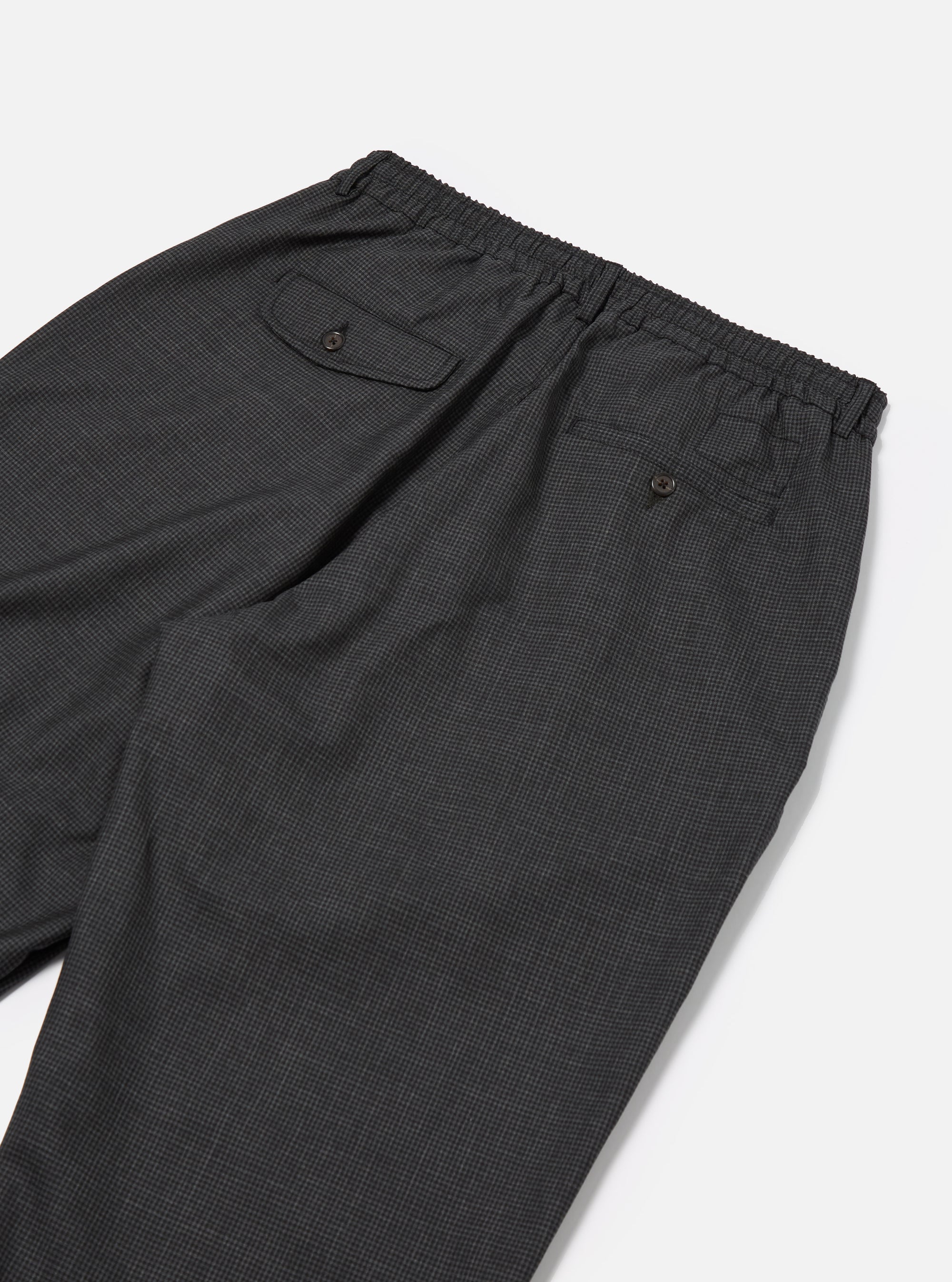 Black Mini Check Pleated Track Pant