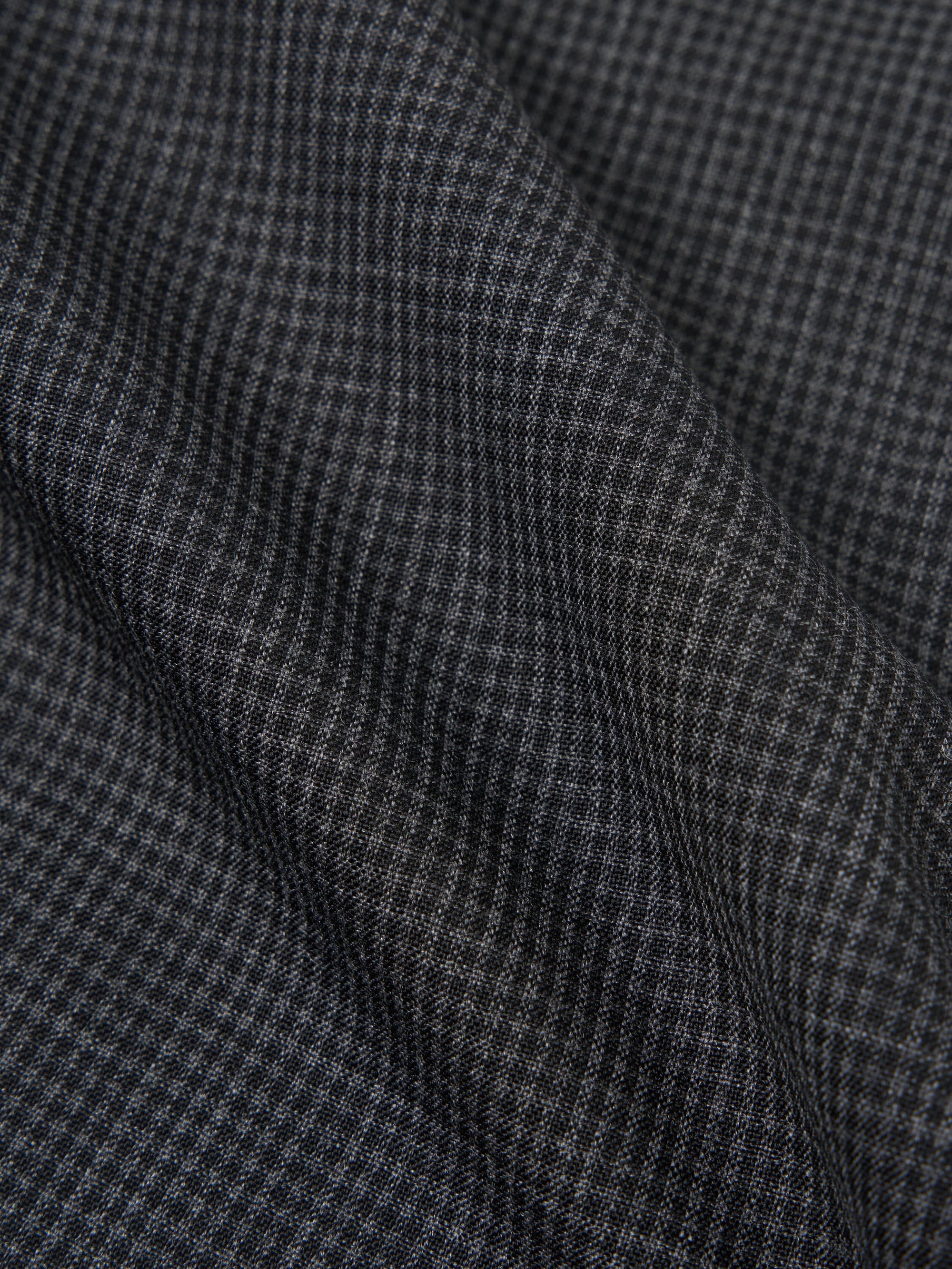 Black Mini Check Pleated Track Pant