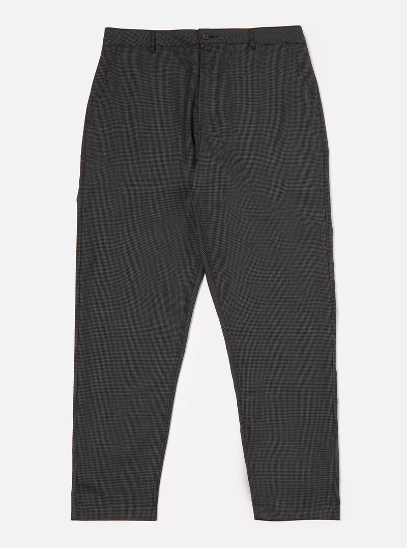 Black Mini Check Military Chino