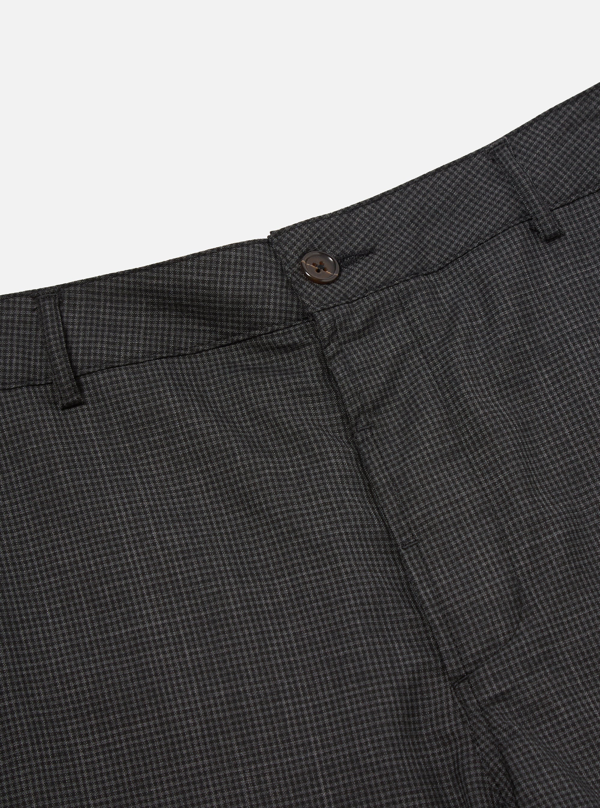 Black Mini Check Military Chino