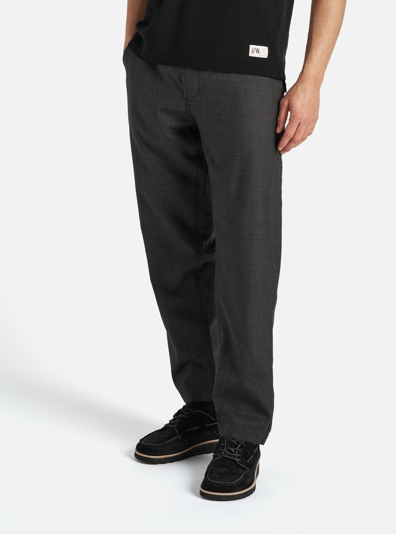 Black Mini Check Military Chino