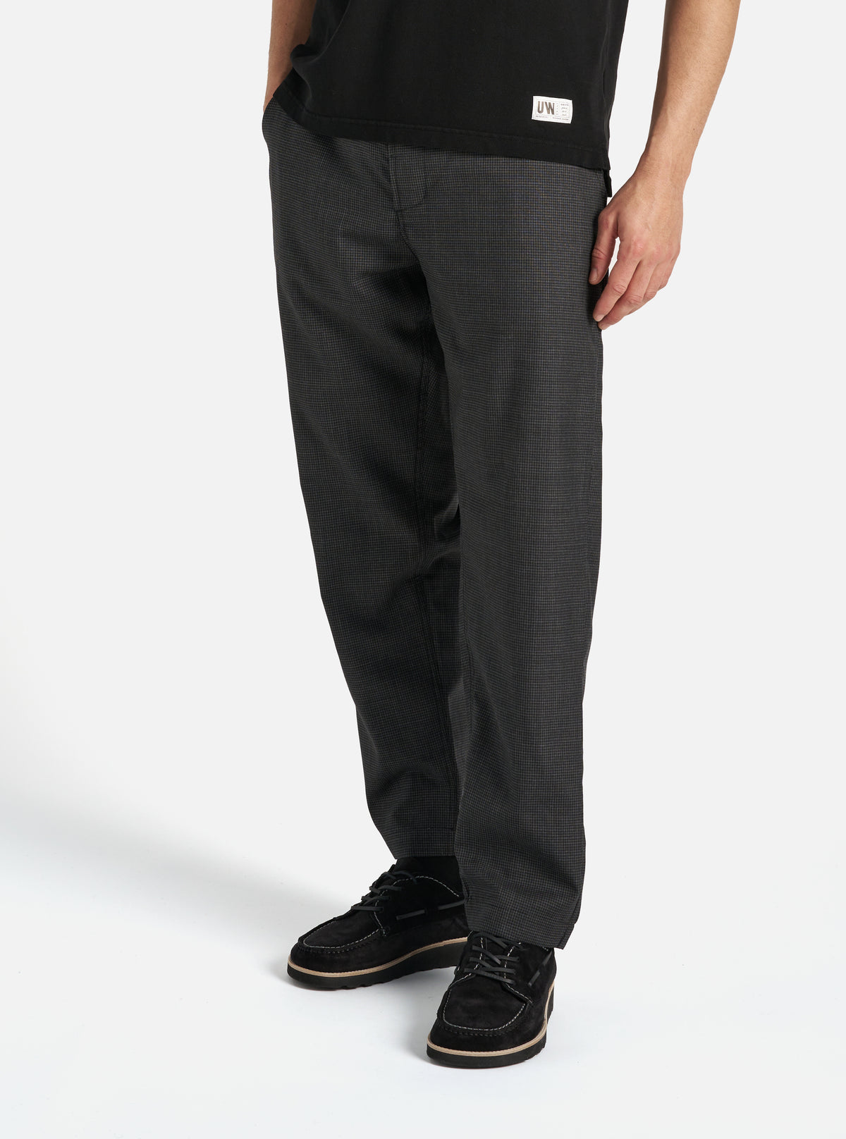 Black Mini Check Military Chino