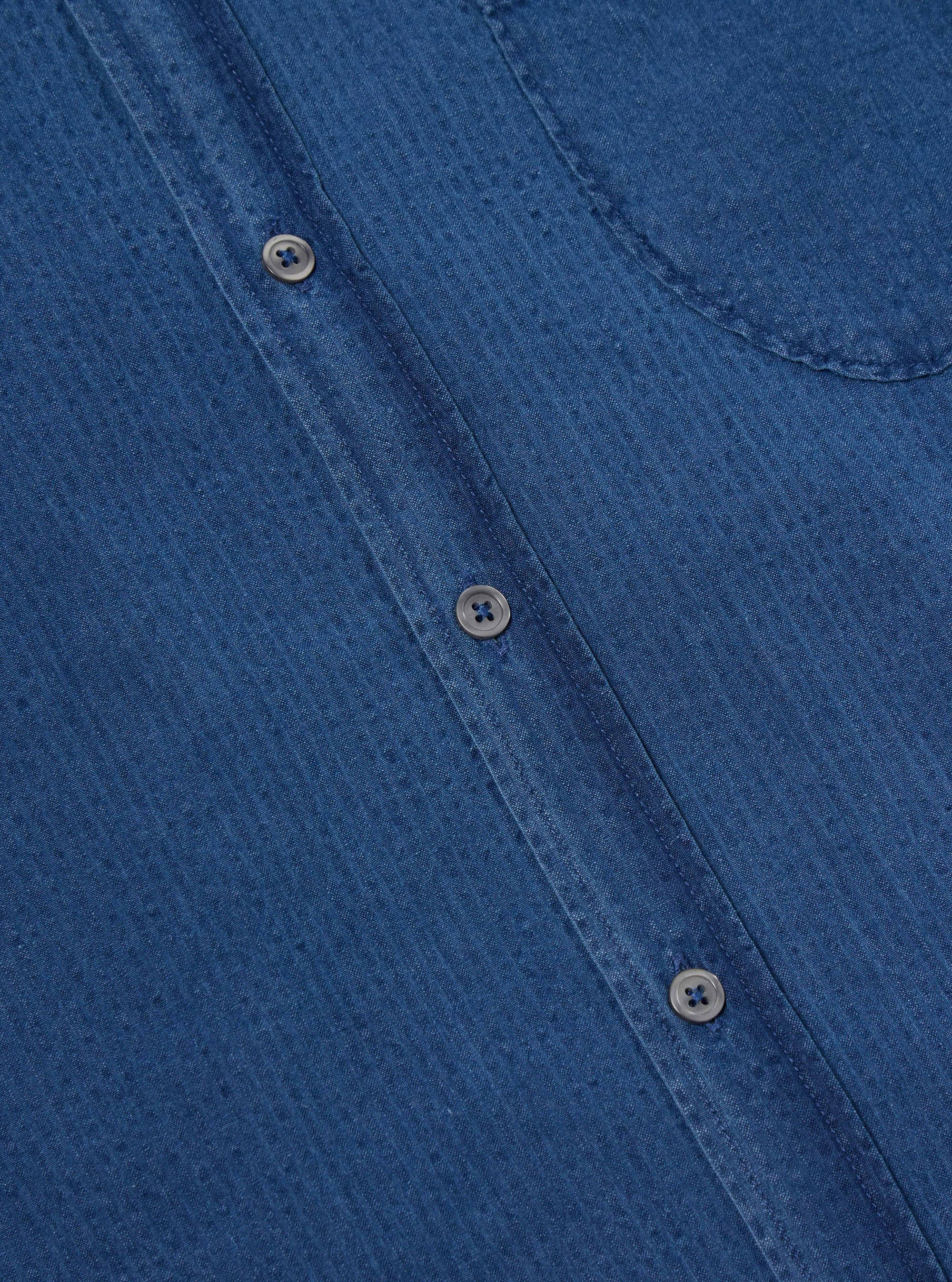 Washed Indigo Seersucker Lazy Day Shirt