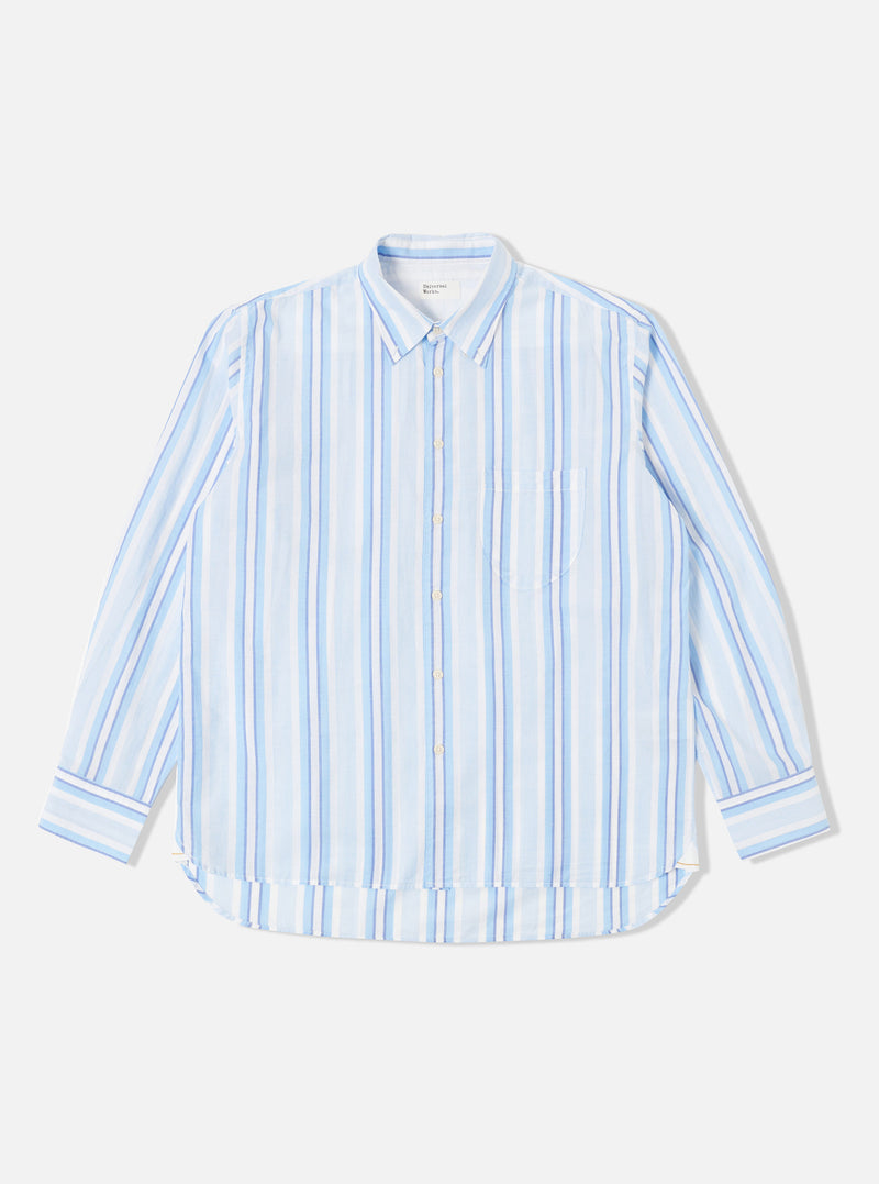 White/Blue Pop Stripe Two Lazy Day Shirt