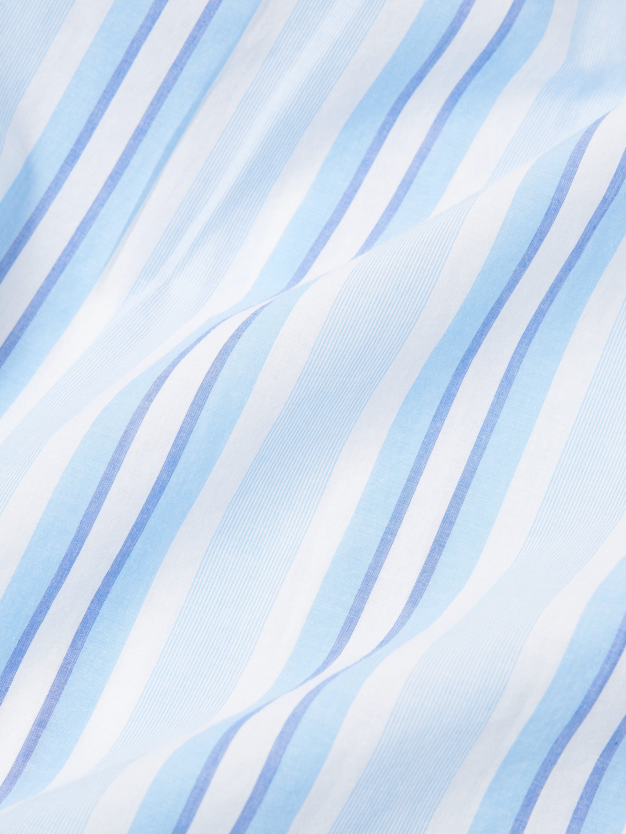 White/Blue Pop Stripe Two Camp Shirt
