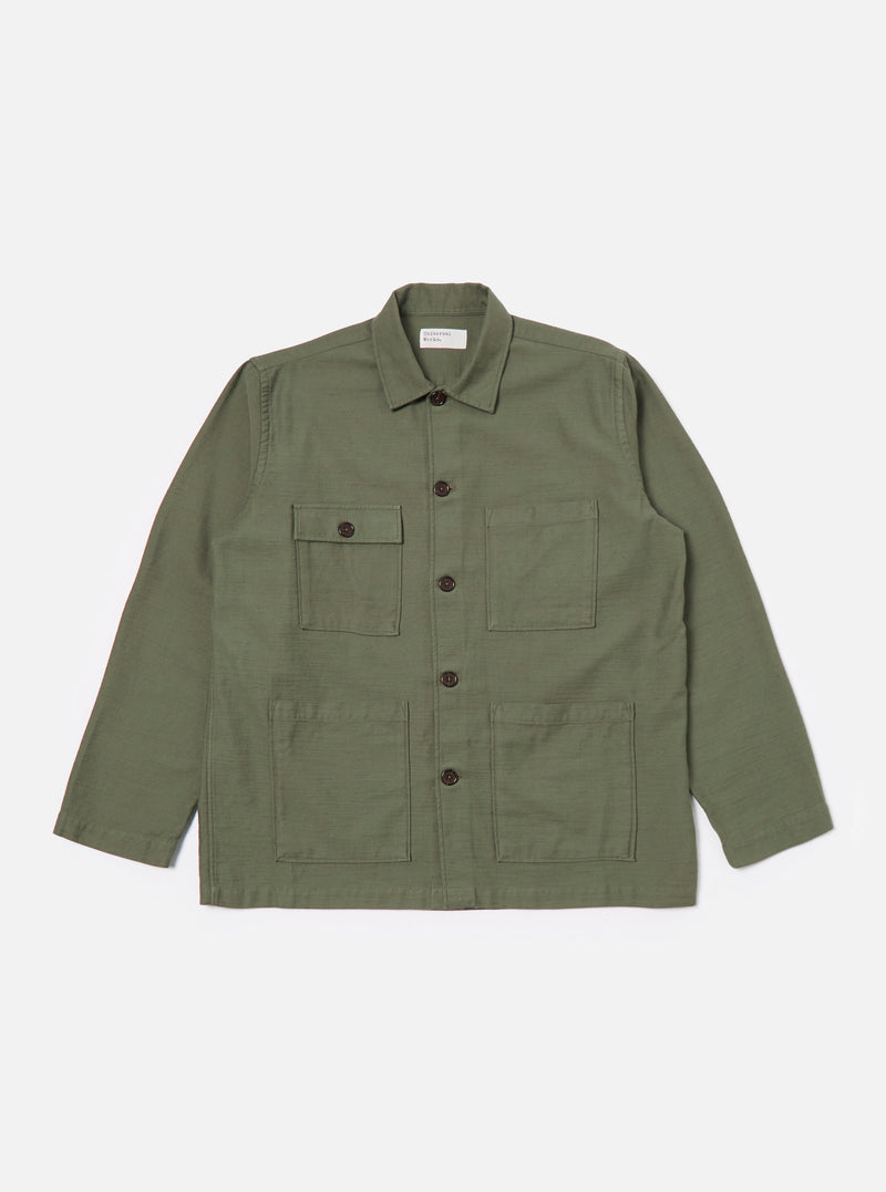 Olive Slub Sateen Dockside Jacket