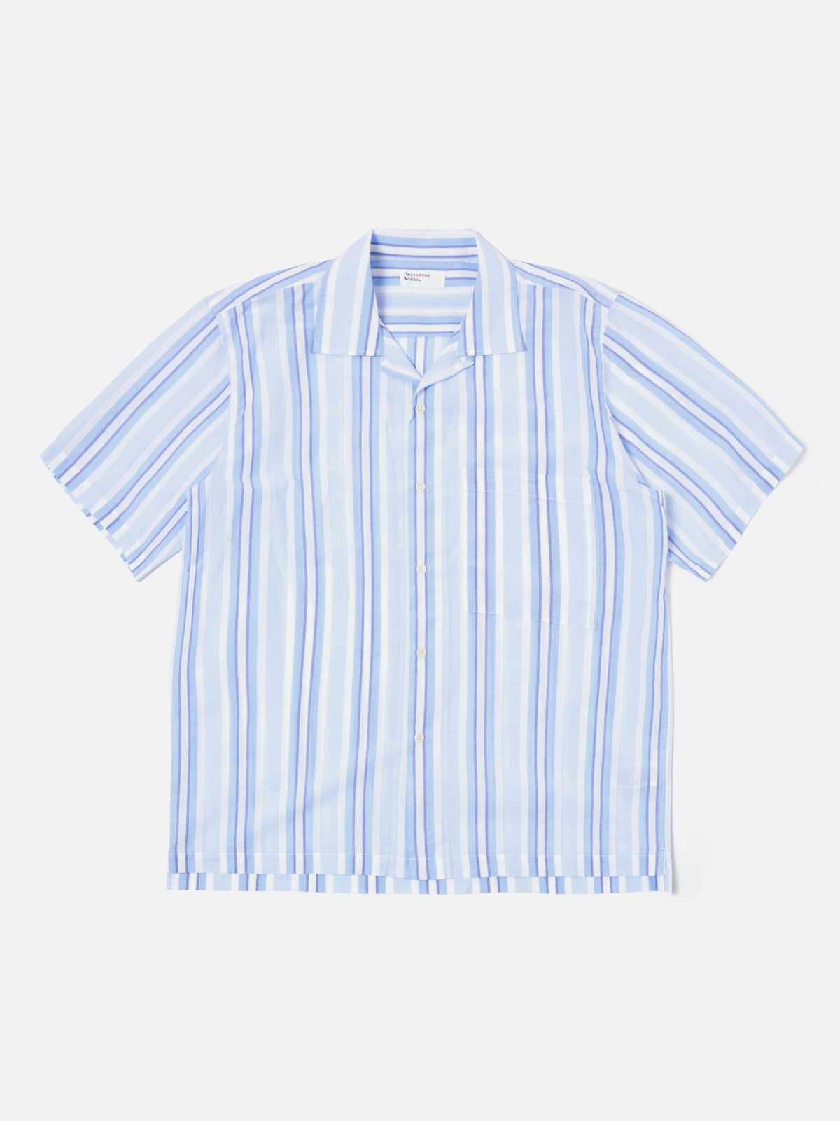 White/Blue Pop Stripe Two Camp Shirt