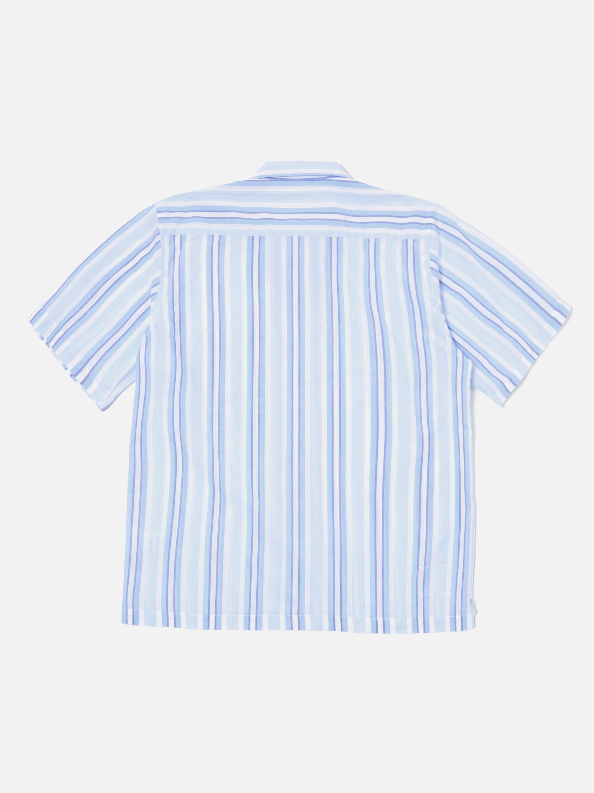 White/Blue Pop Stripe Two Camp Shirt