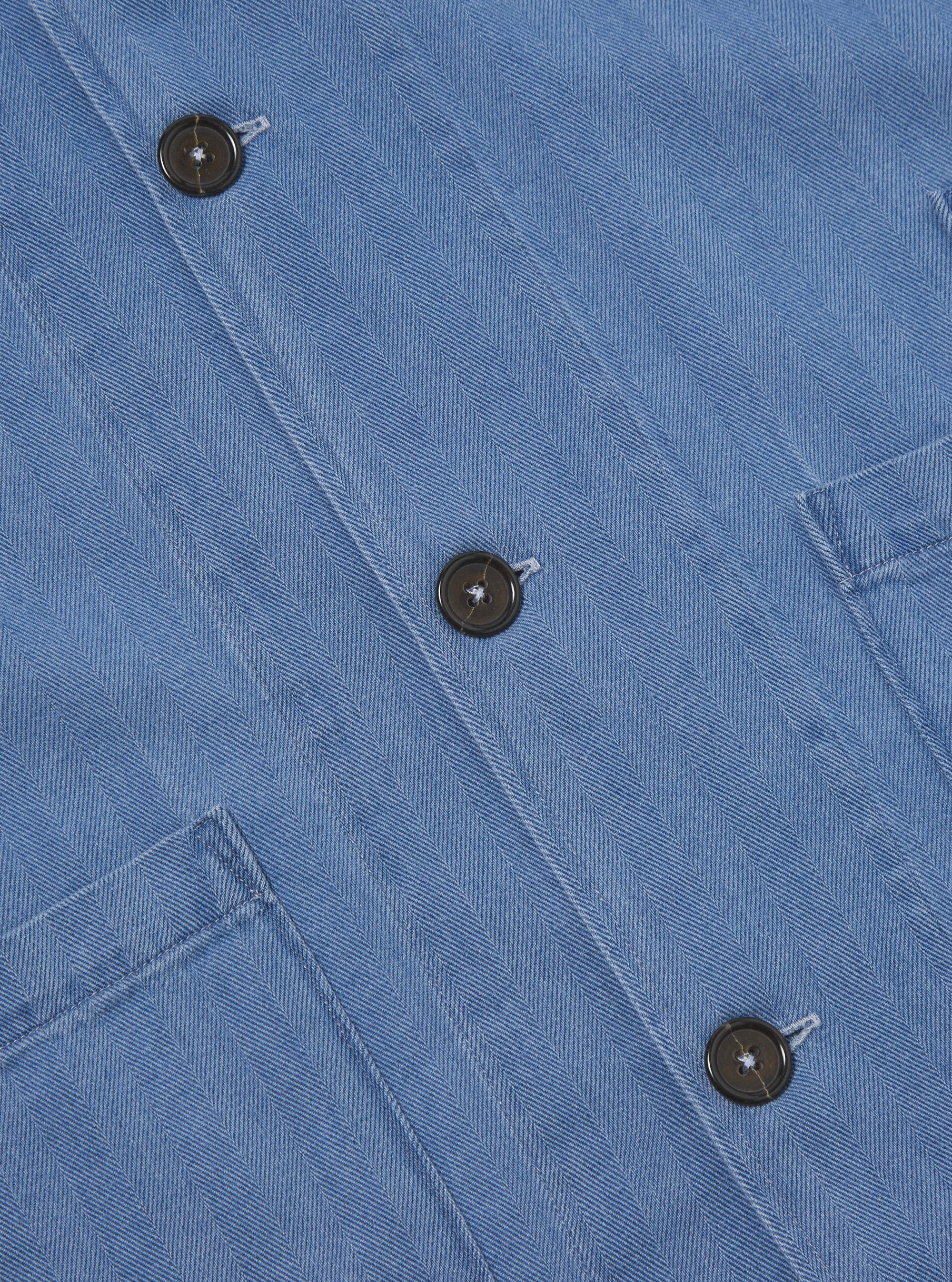 Washed Indigo Herringbone Denim Bakers Overshirt