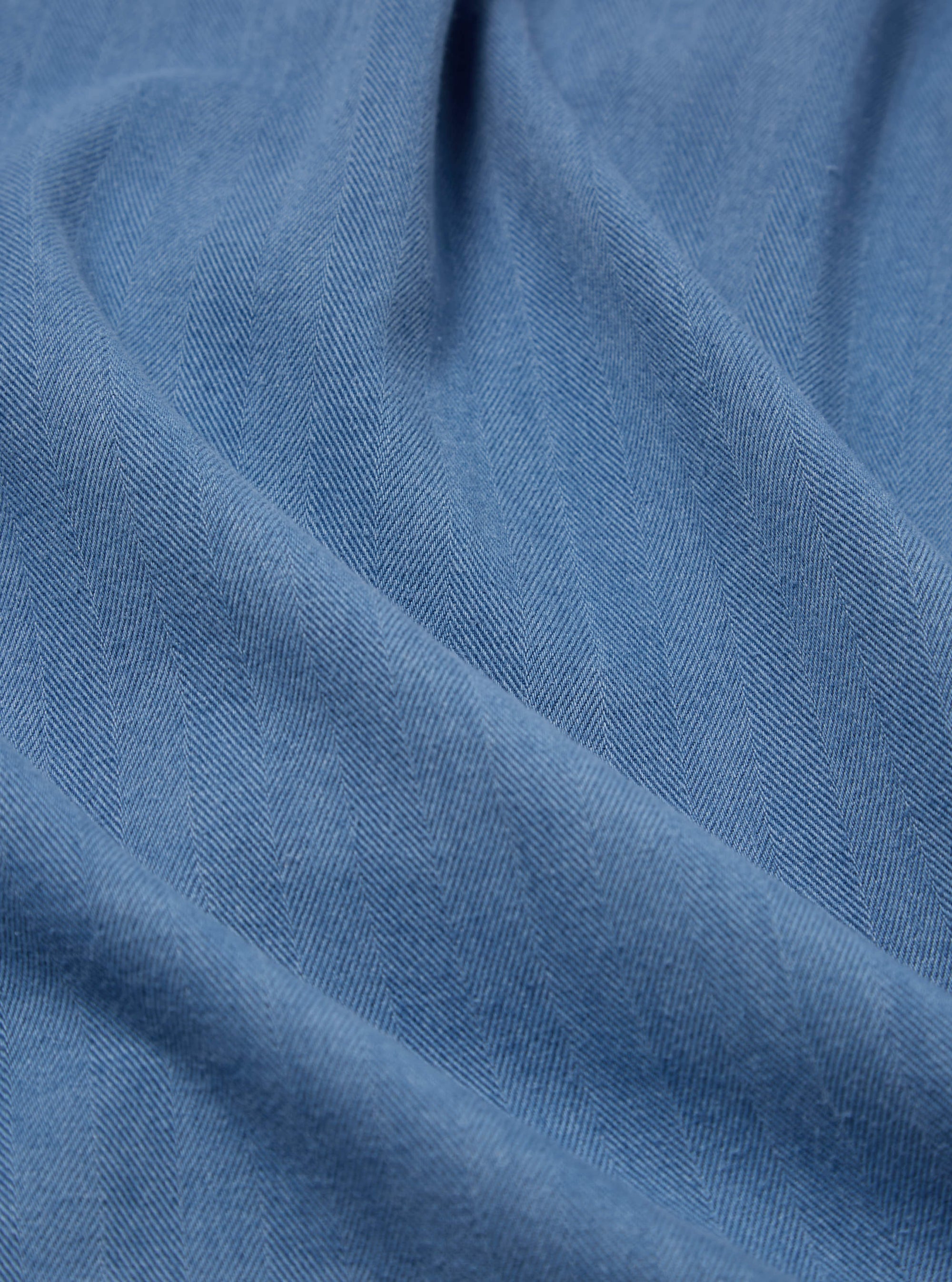 Washed Indigo Herringbone Denim L/S Utility Shirt
