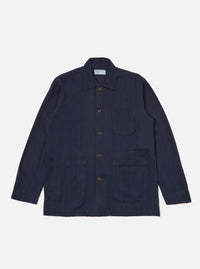 Indigo Herringbone Denim Bakers Overshirt