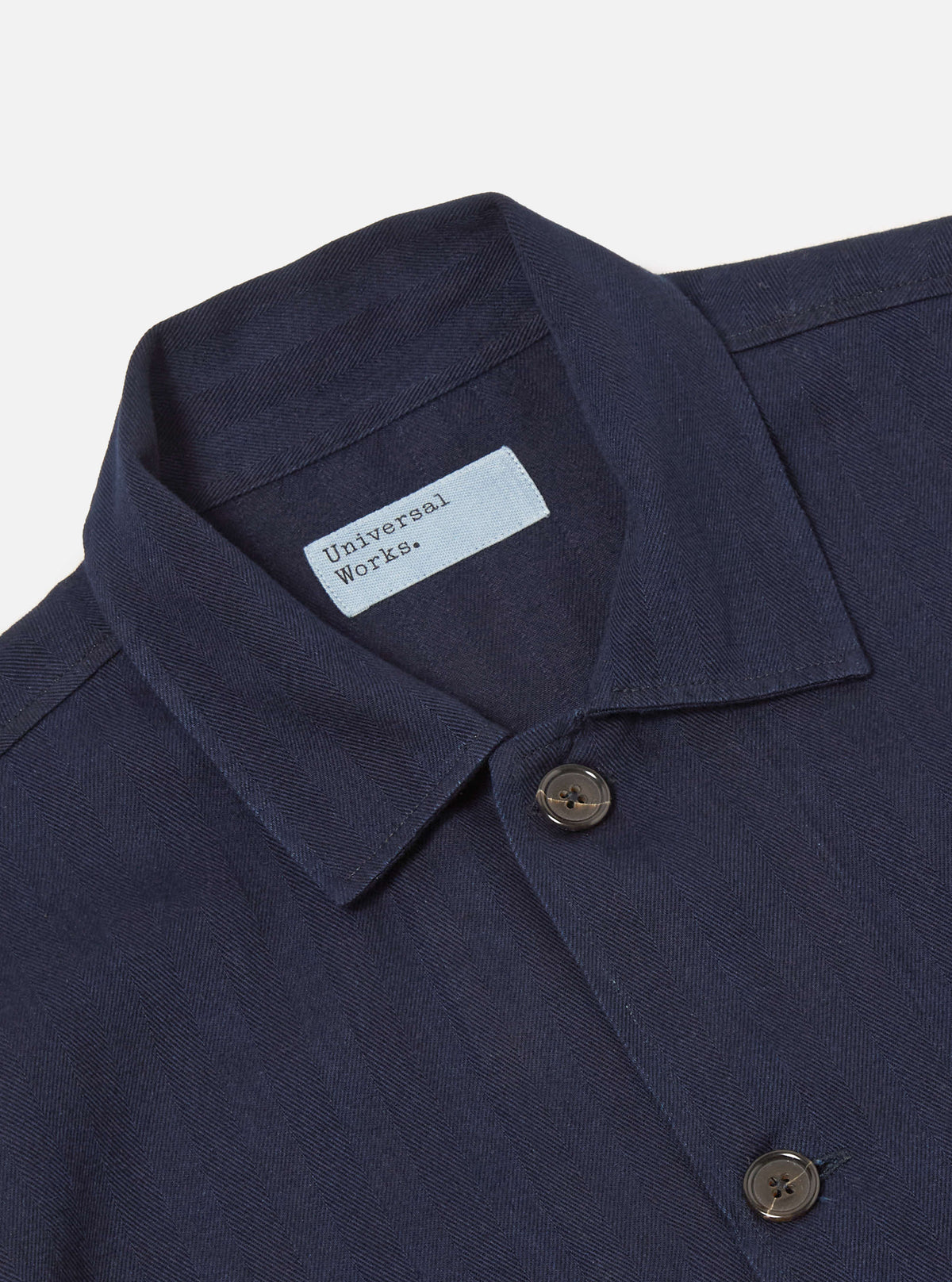 Indigo Herringbone Denim Bakers Overshirt