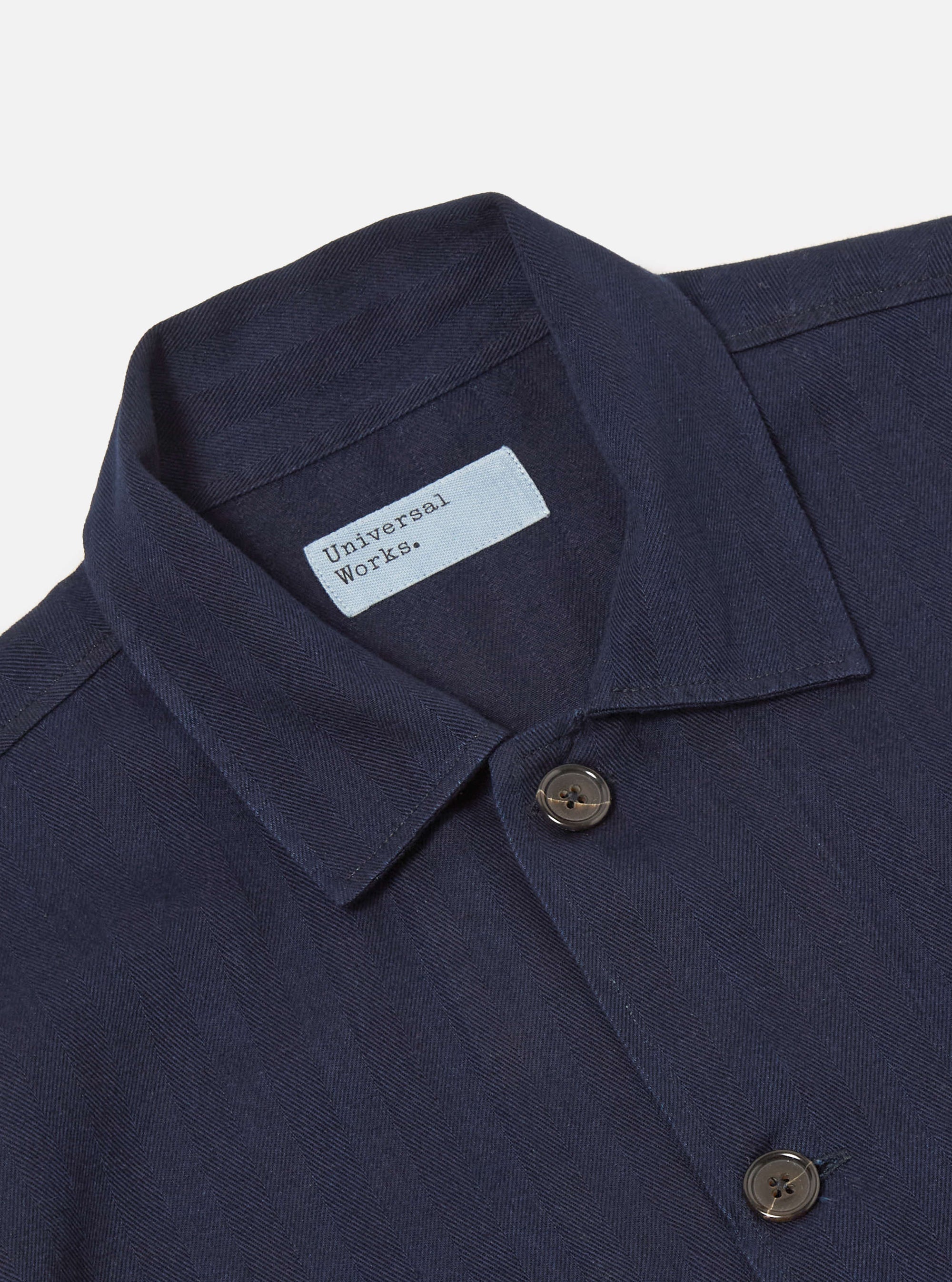 Indigo Herringbone Denim Bakers Overshirt