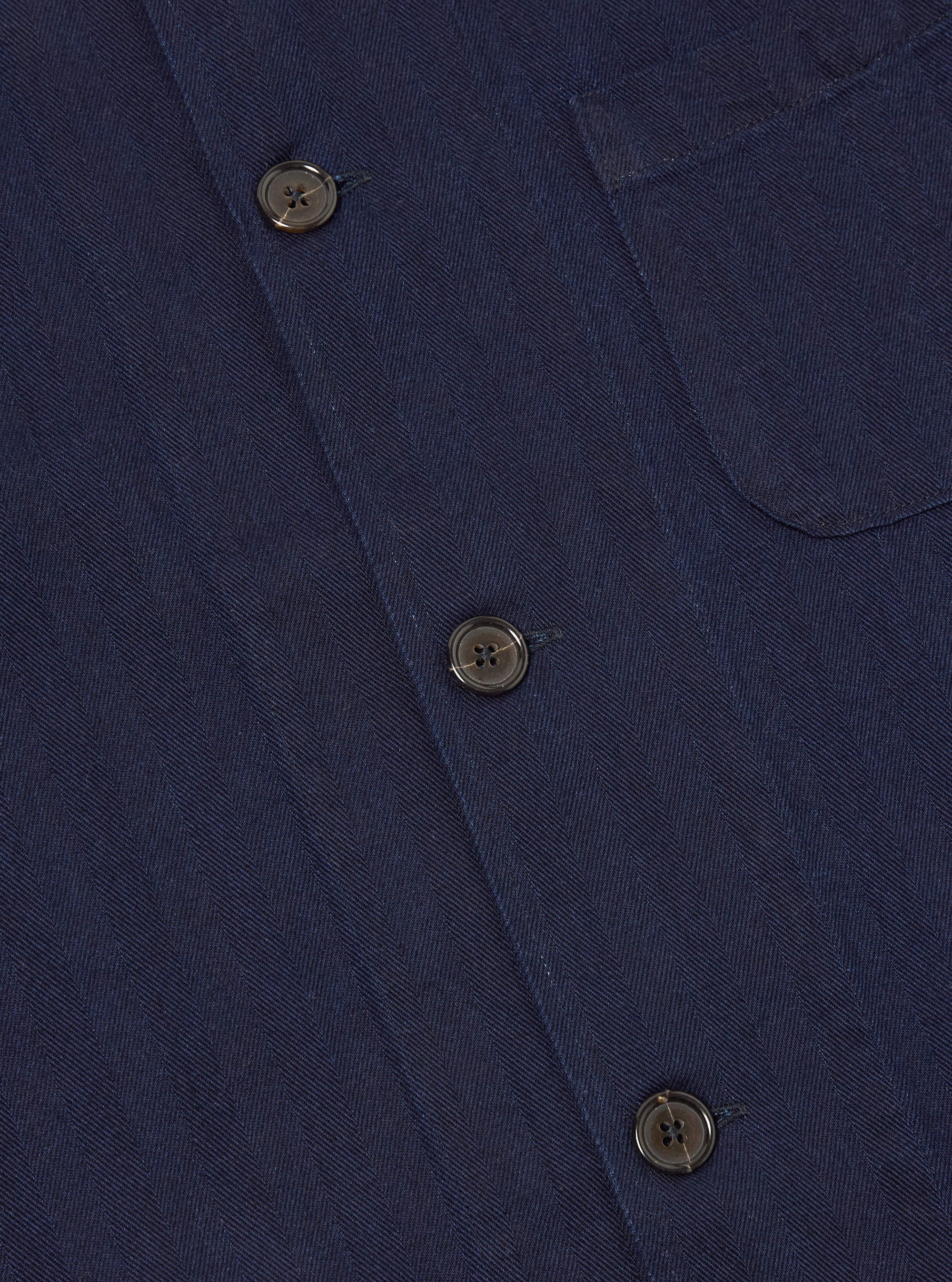 Indigo Herringbone Denim Bakers Overshirt