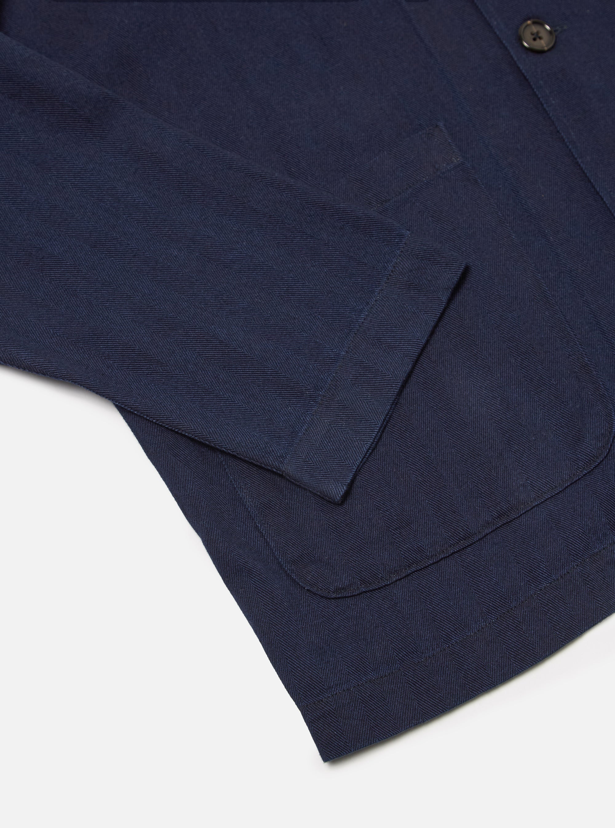 Indigo Herringbone Denim Bakers Overshirt
