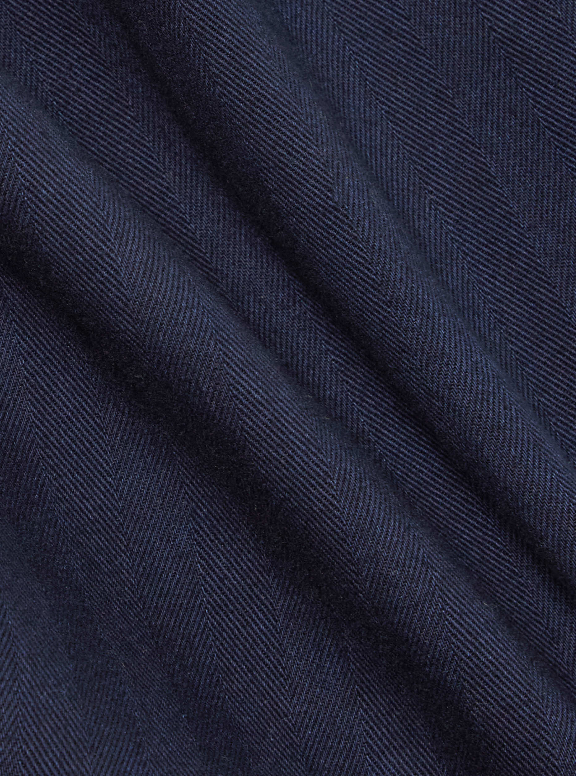 Indigo Herringbone Denim L/S Utility Shirt