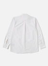 The back of a White Oxford Daybrook Shirt laid flat on a white background. The shirt is long-sleeved and made of a crisp, white fabric.