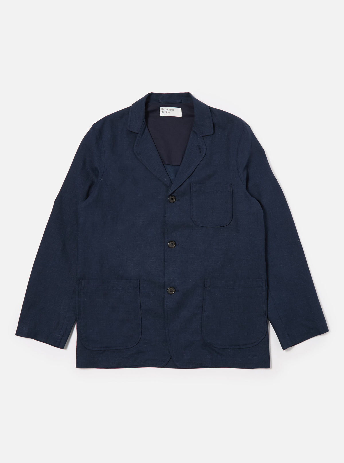Navy Lord Cotton Linen Three Button Jacket