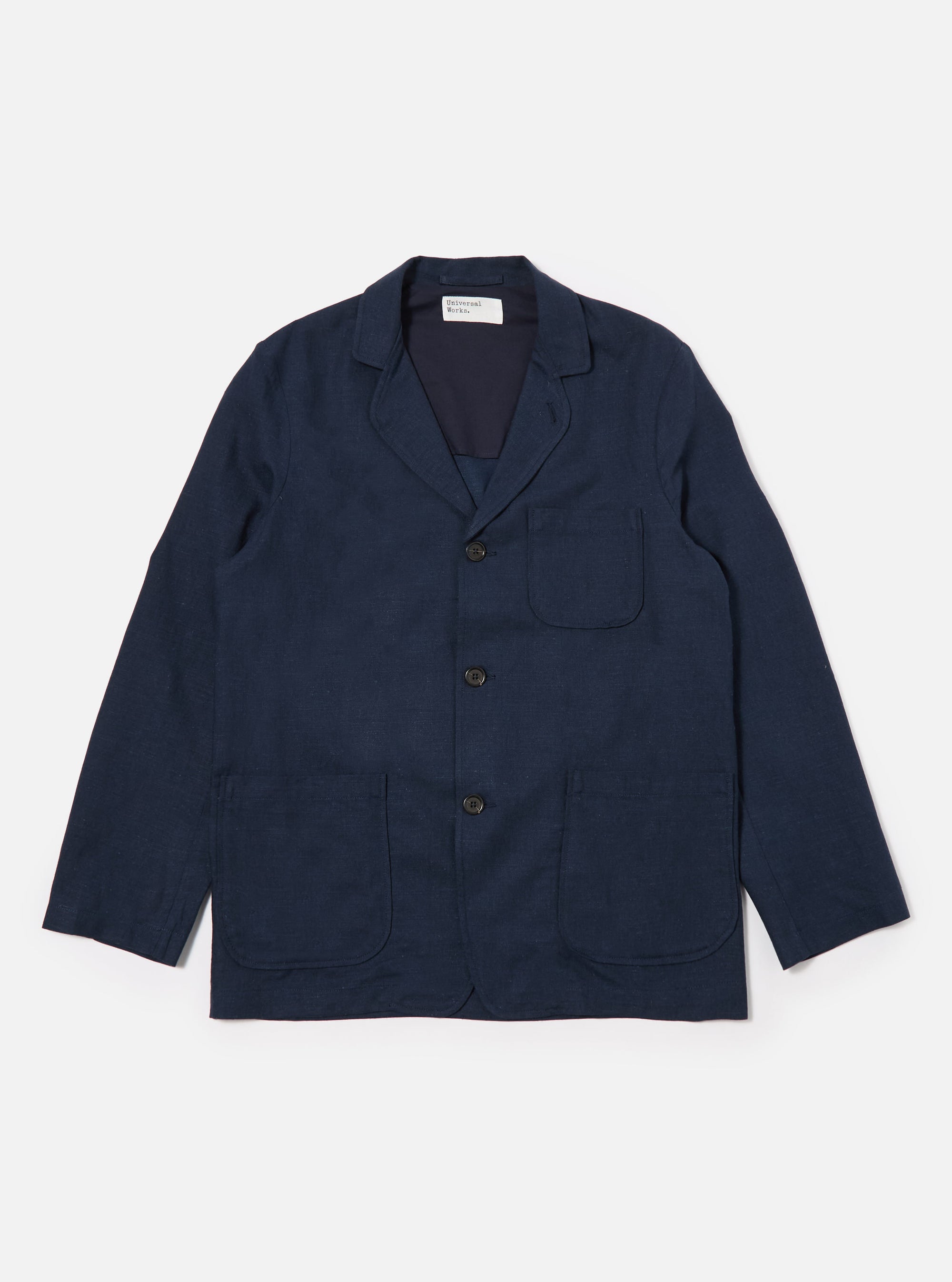 Navy Lord Cotton Linen Three Button Jacket