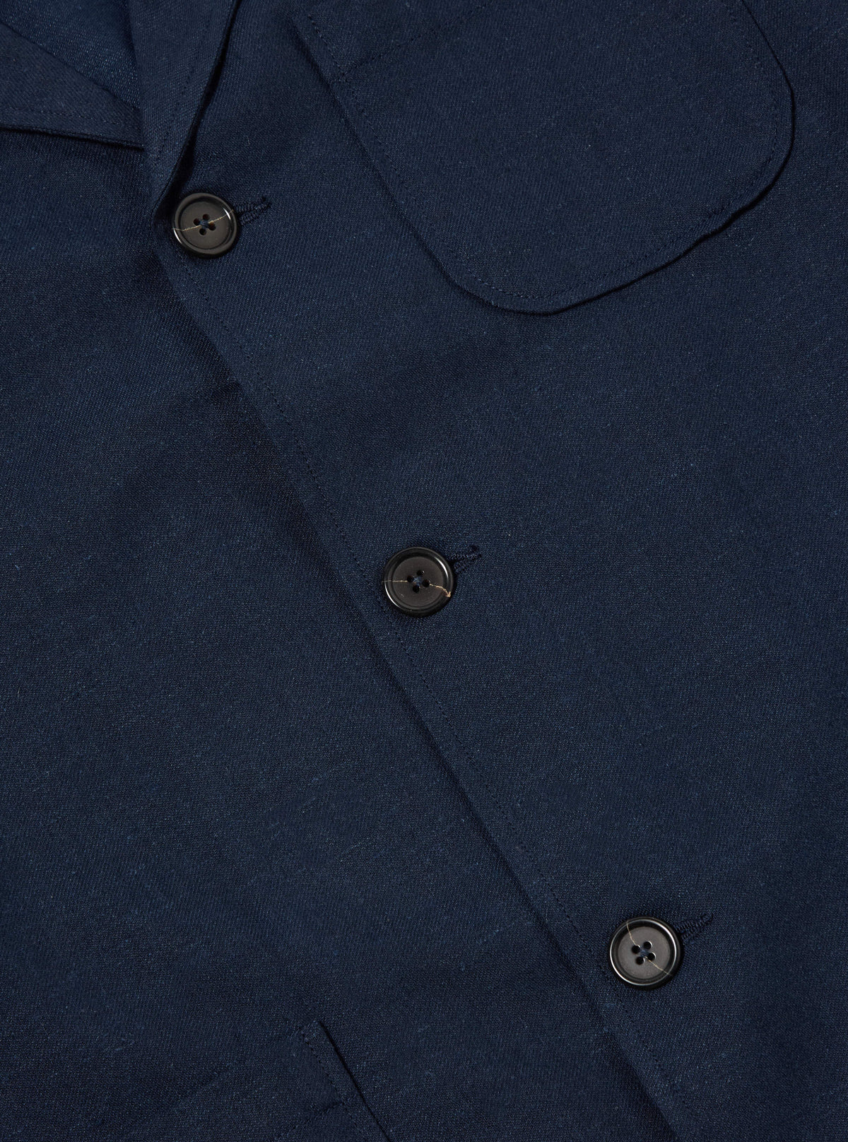 Navy Lord Cotton Linen Three Button Jacket