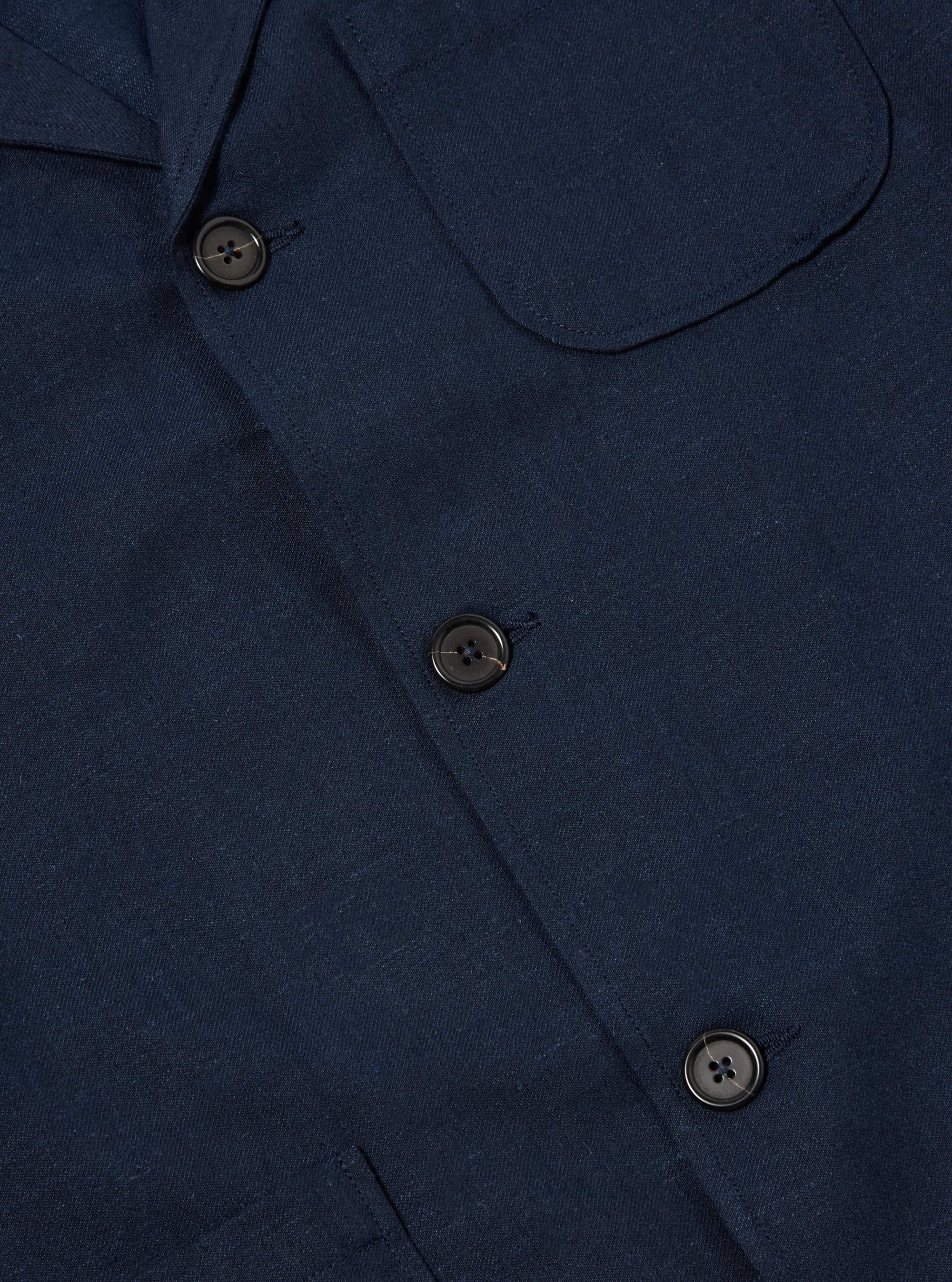 Navy Lord Cotton Linen Three Button Jacket