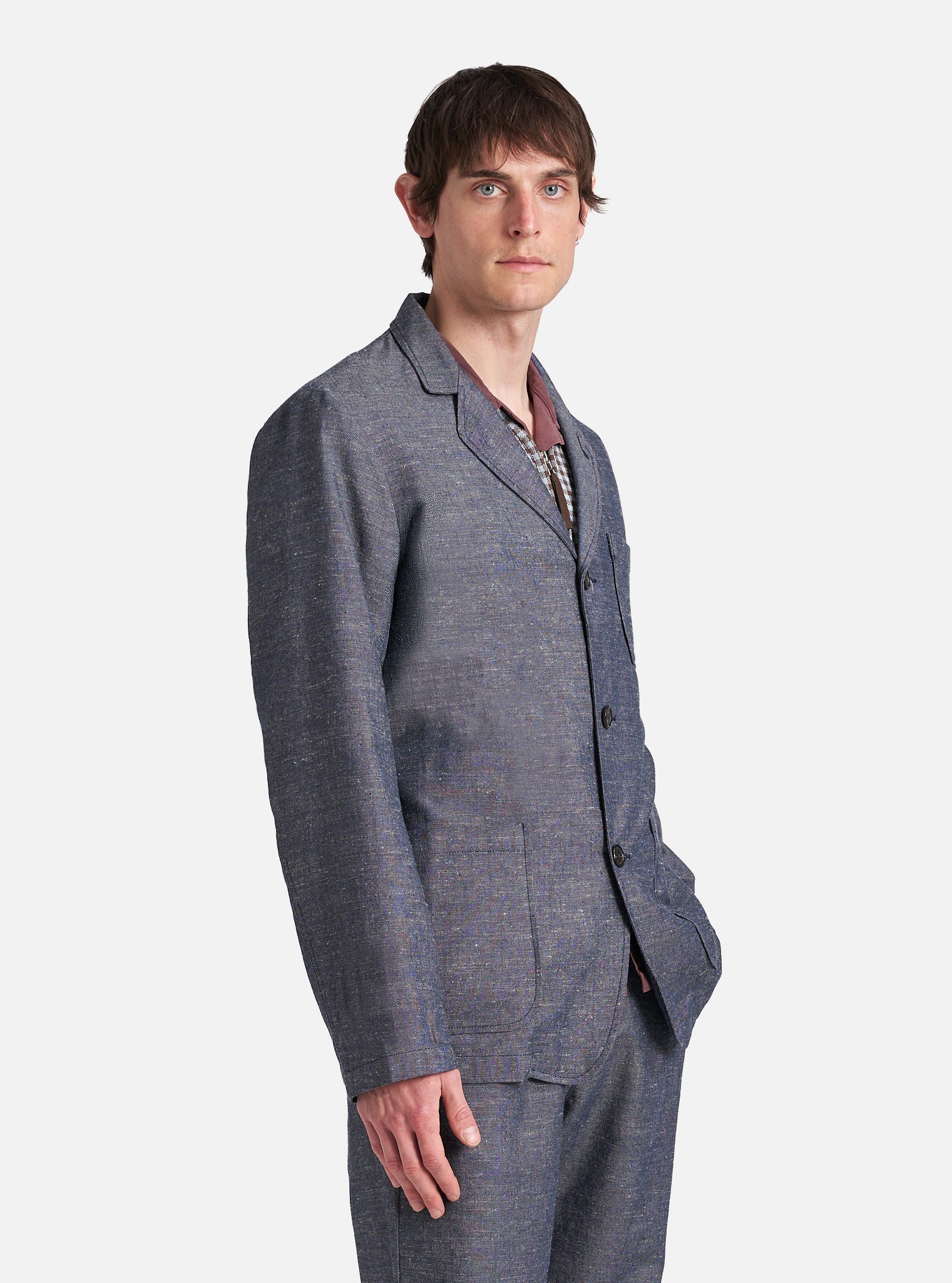 Denim Lord Cotton Linen Three Button Jacket