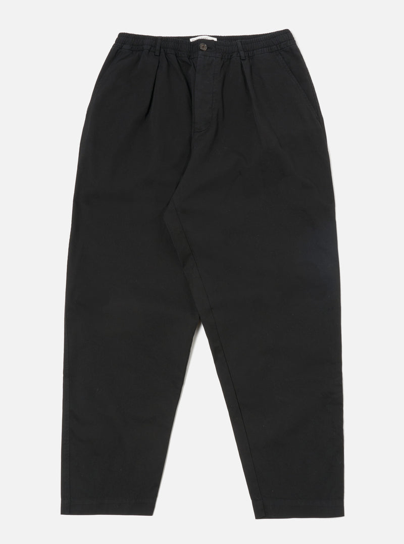 Black Kelly Cotton Pleated Track Pant