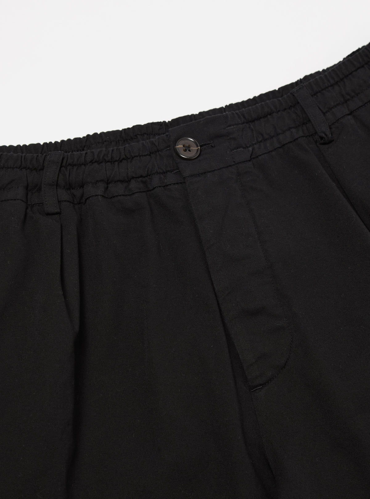 Black Kelly Cotton Pleated Track Pant