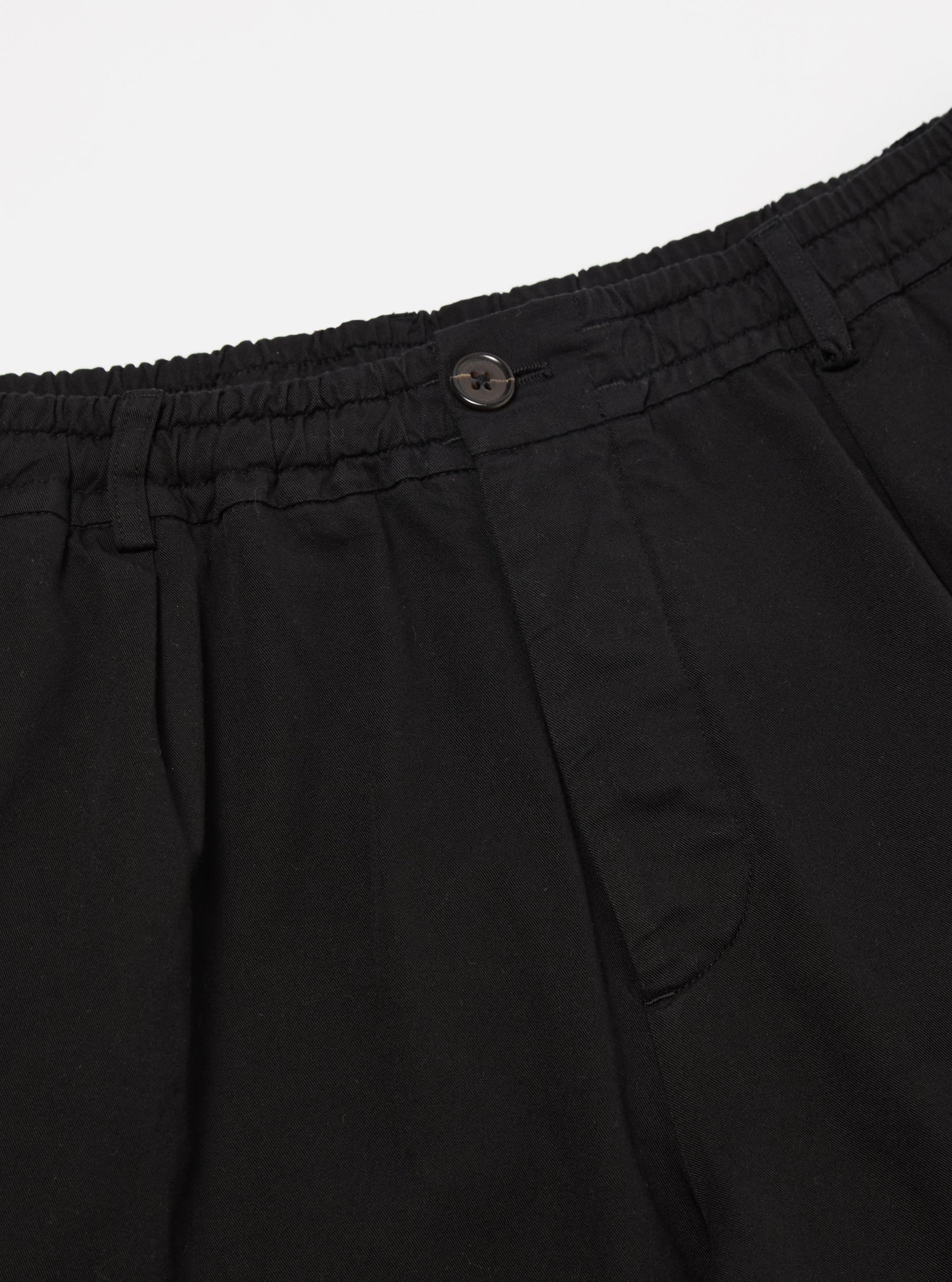 Black Kelly Cotton Pleated Track Pant
