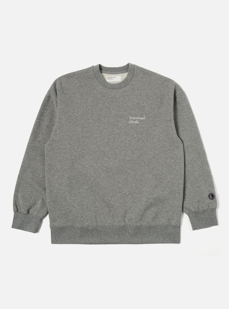 Grey Marl Recycled Cotton Blend Jersey Embroidered Loose Sweatshirt