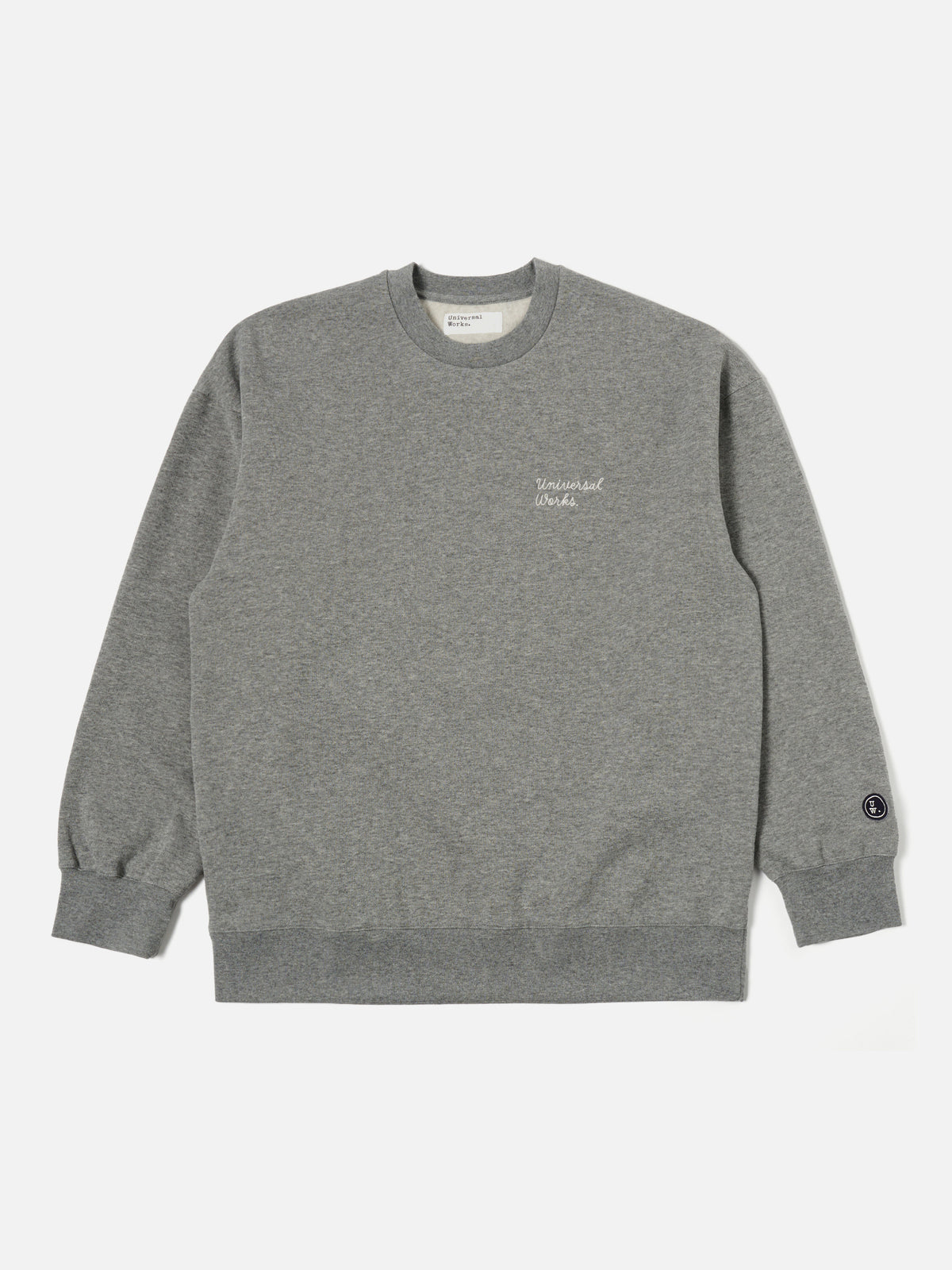 Grey Marl Recycled Cotton Blend Jersey Embroidered Loose Sweatshirt