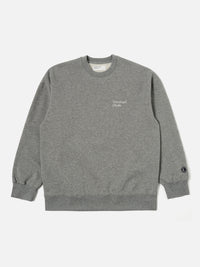 Grey Marl Recycled Cotton Blend Jersey Embroidered Loose Sweatshirt