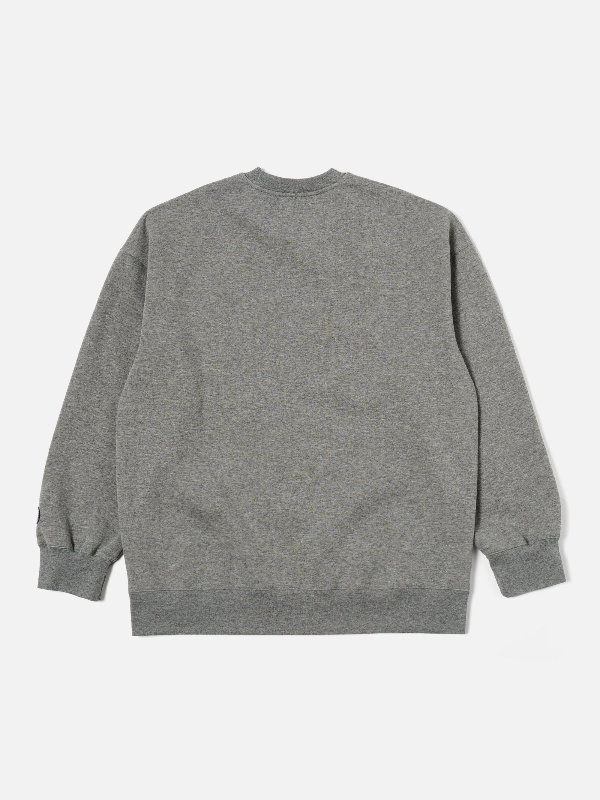 Grey Marl Recycled Cotton Blend Jersey Embroidered Loose Sweatshirt