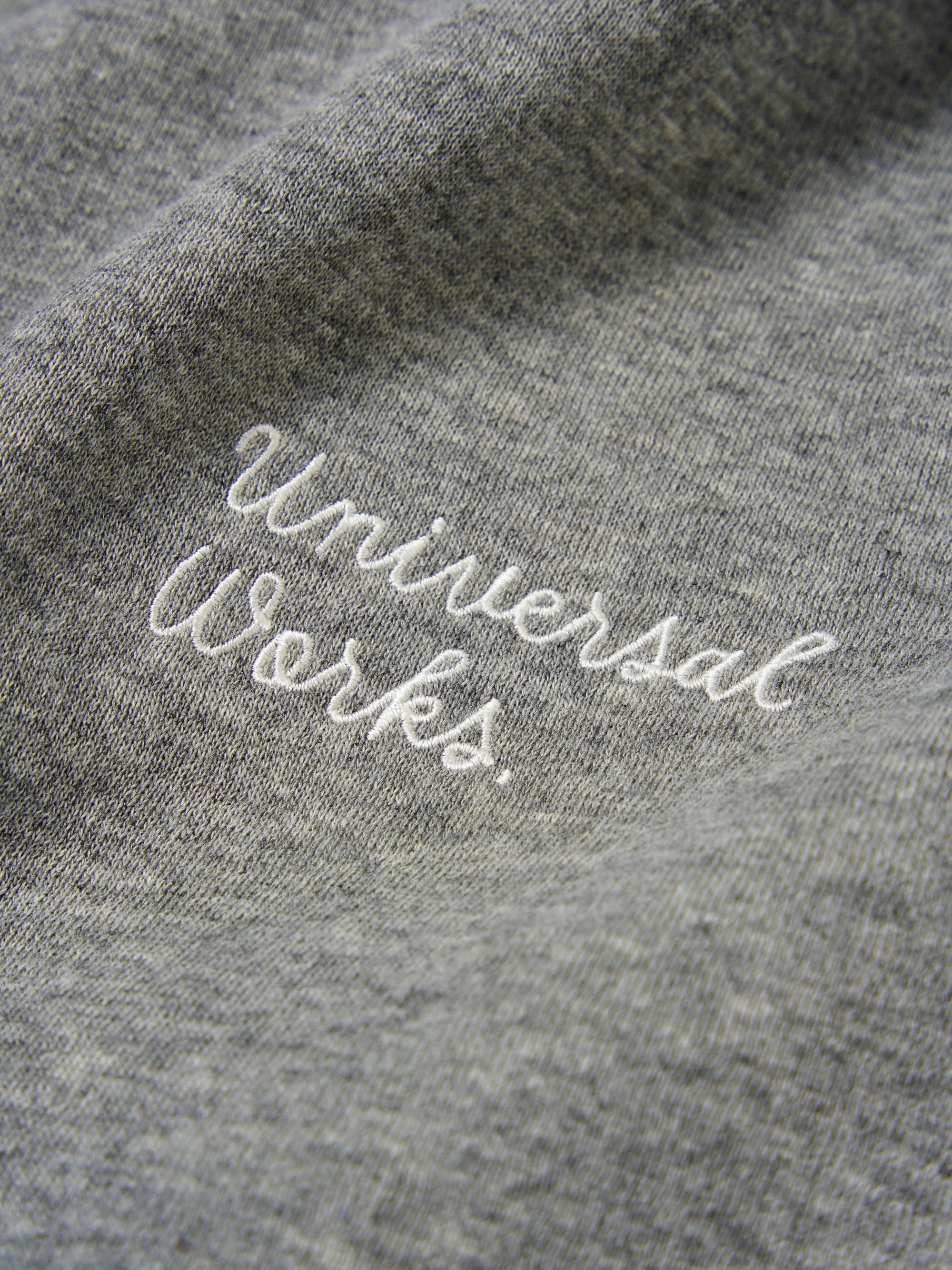 Grey Marl Recycled Cotton Blend Jersey Embroidered Loose Sweatshirt