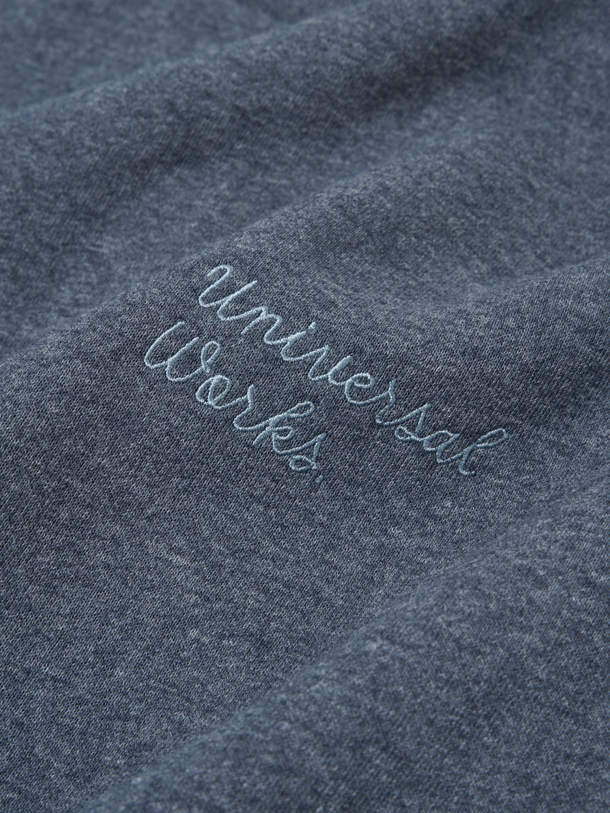 Navy Recycled Cotton Blend Jersey Embroidered Loose Sweatshirt