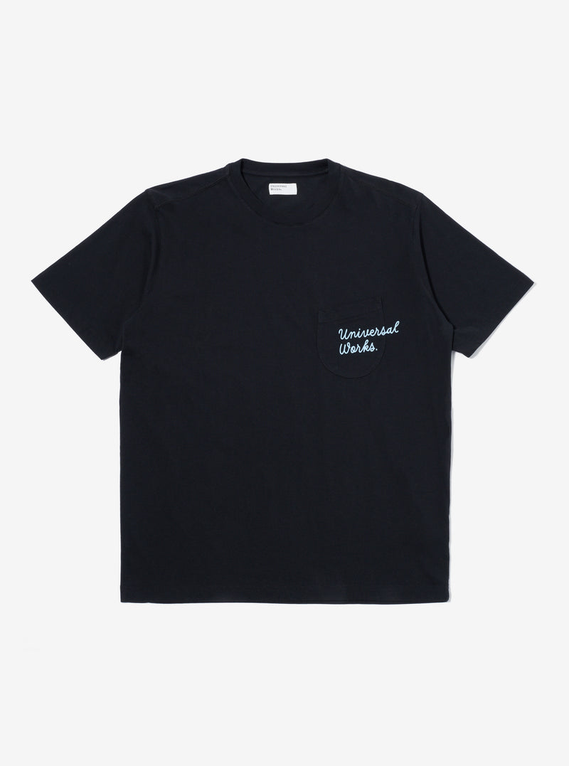 Black Organic Jersey Print Pocket Tee