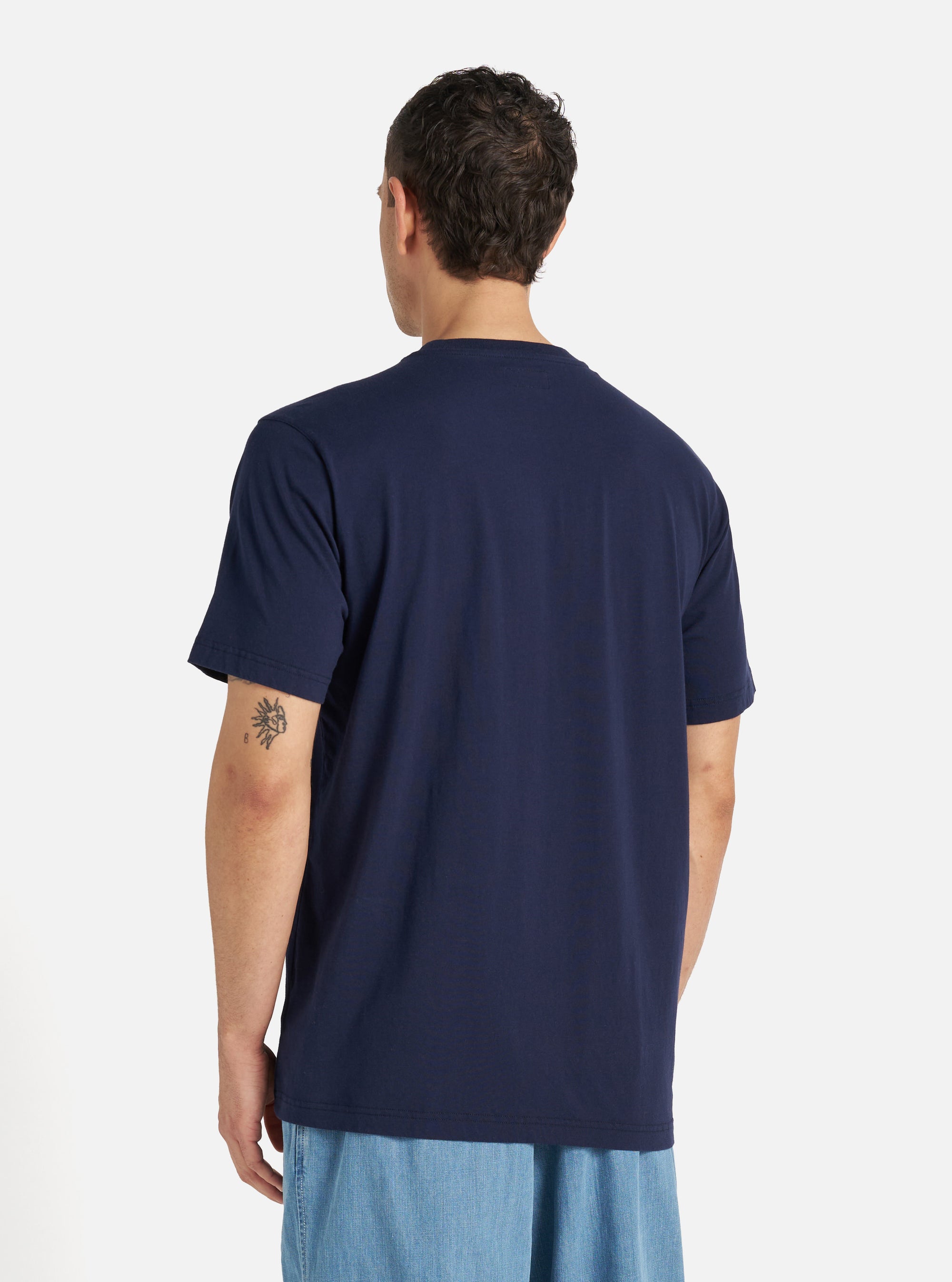 Bright Navy Organic Jersey Print Pocket Tee